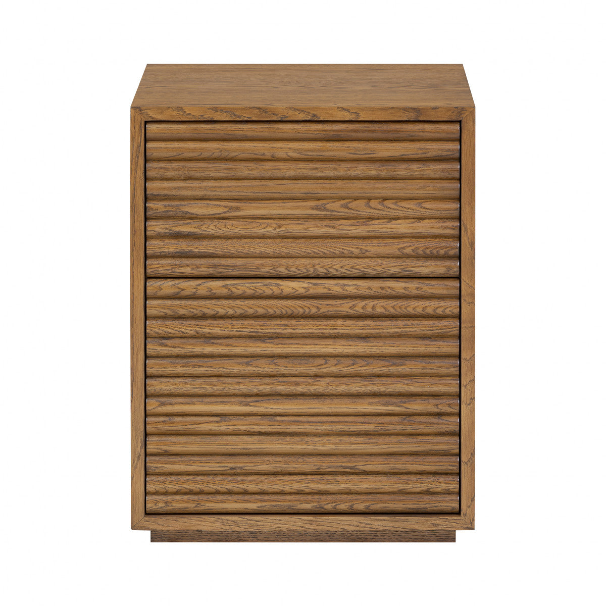 Charlton Ribbed Walnut Bedside - 2 Drawer