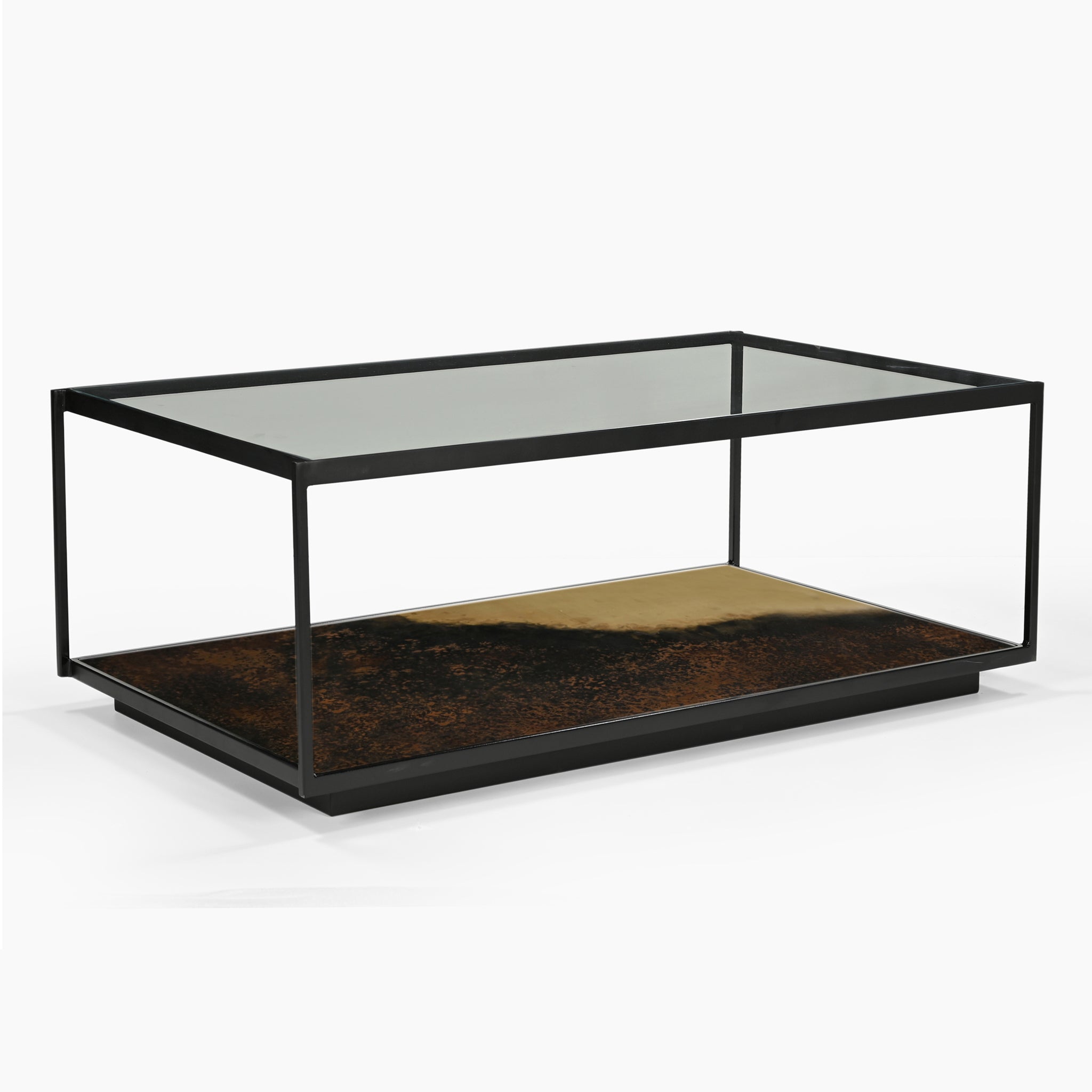 Galaxy Iron Coffee Table With Glass Top