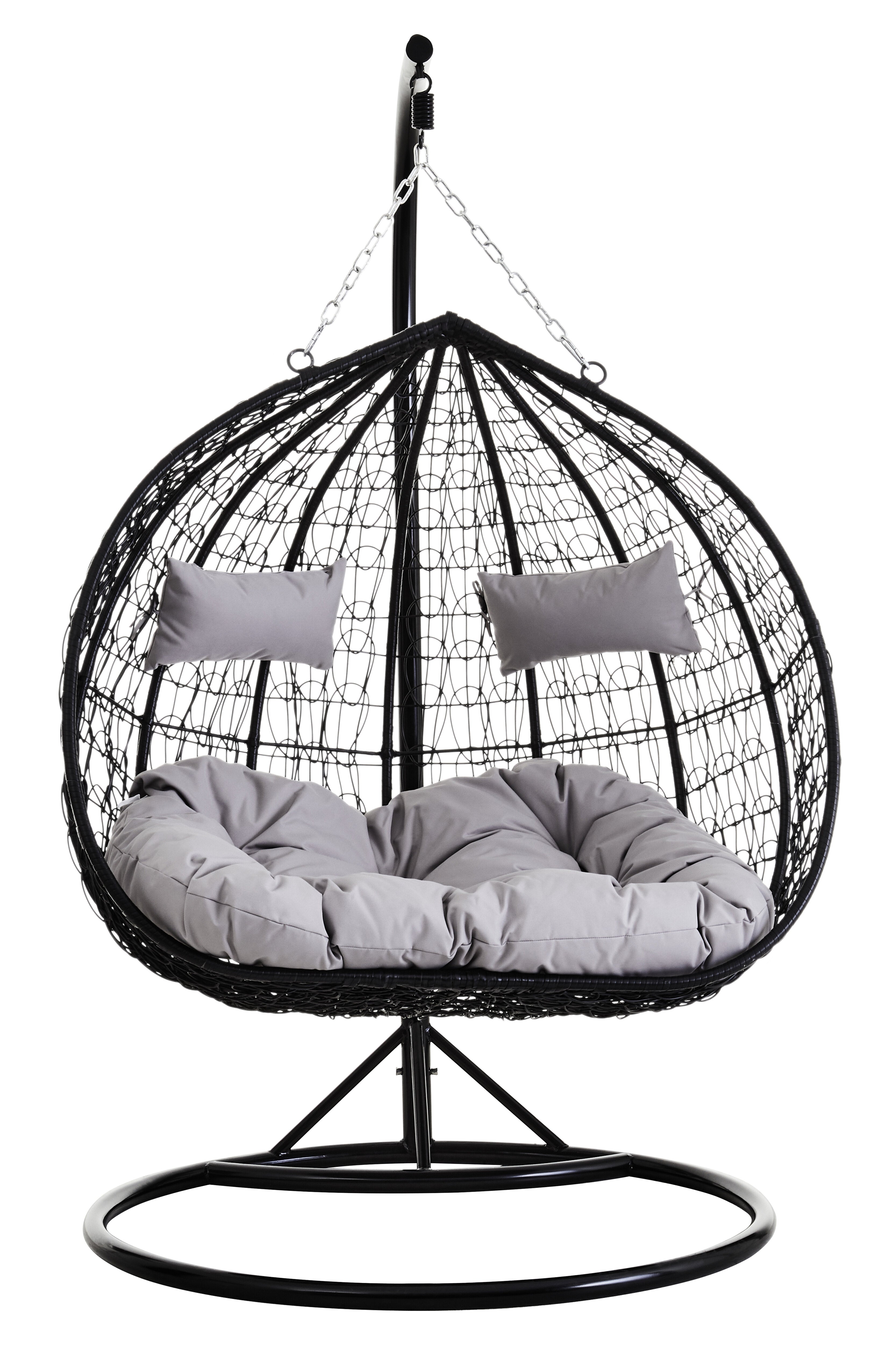 Bali Double Black Hanging Chair With Round Base