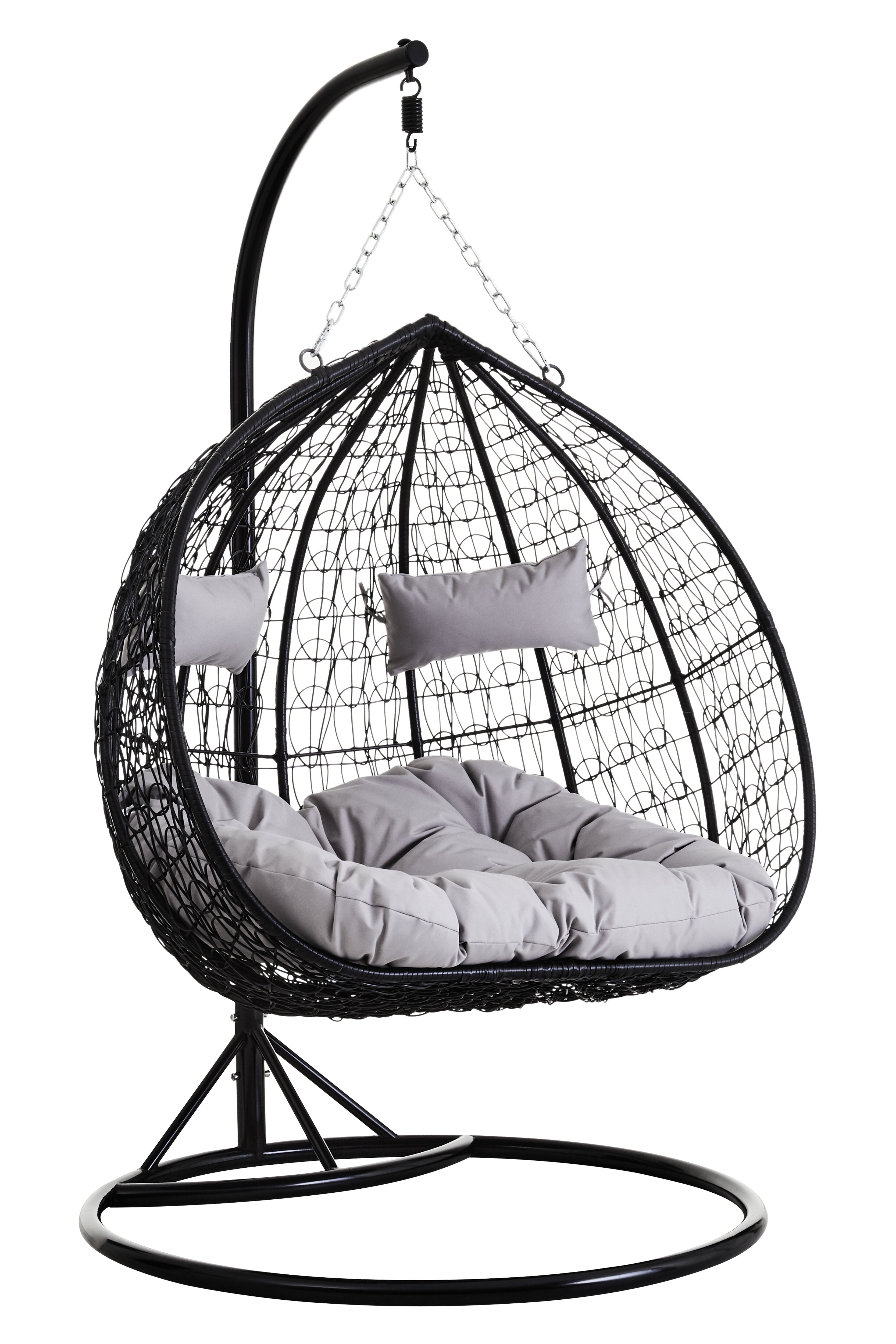 Bali Double Black Hanging Chair With Round Base