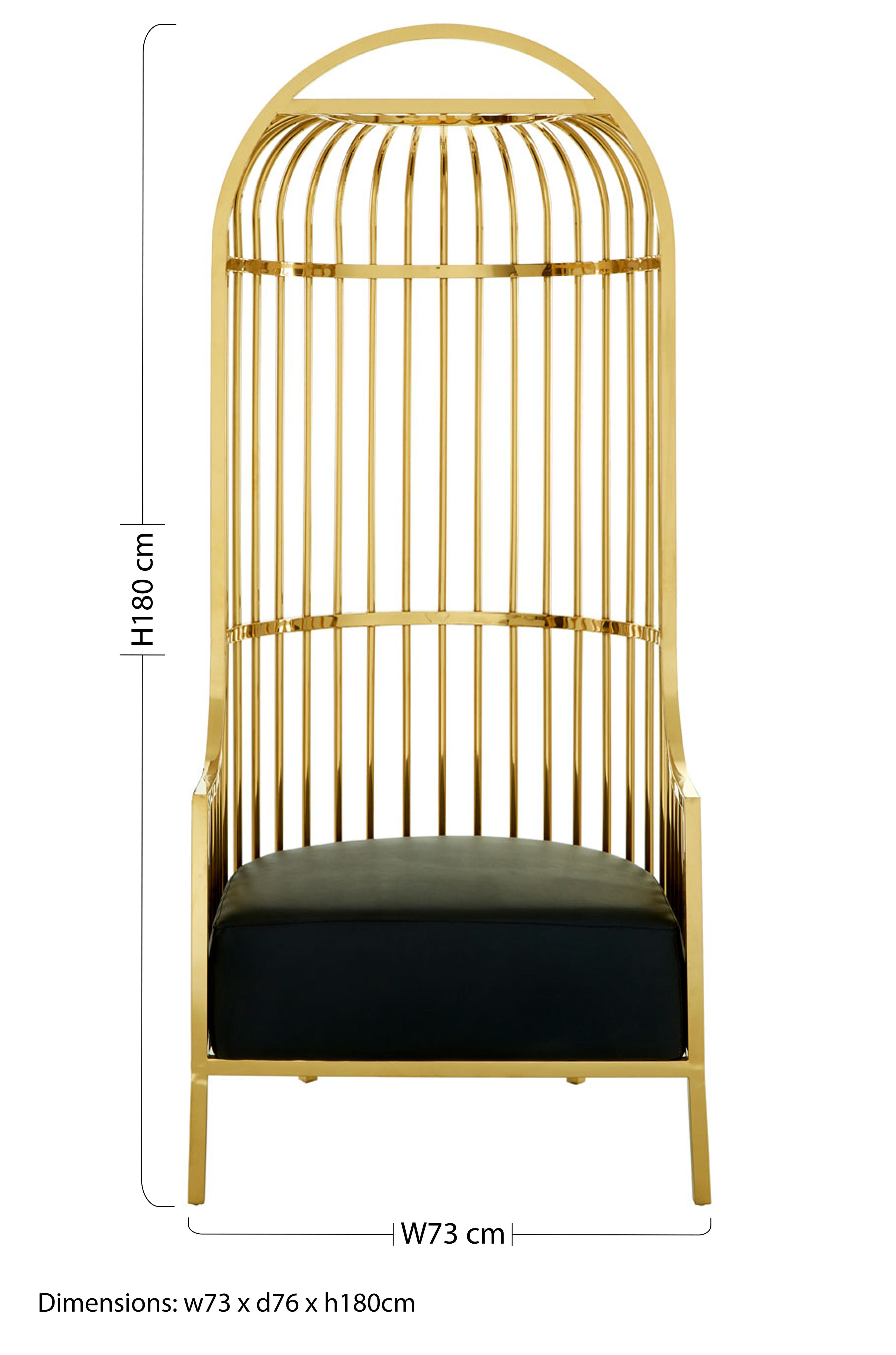 Elsa Brushed Gold Finish Dome Cage Chair