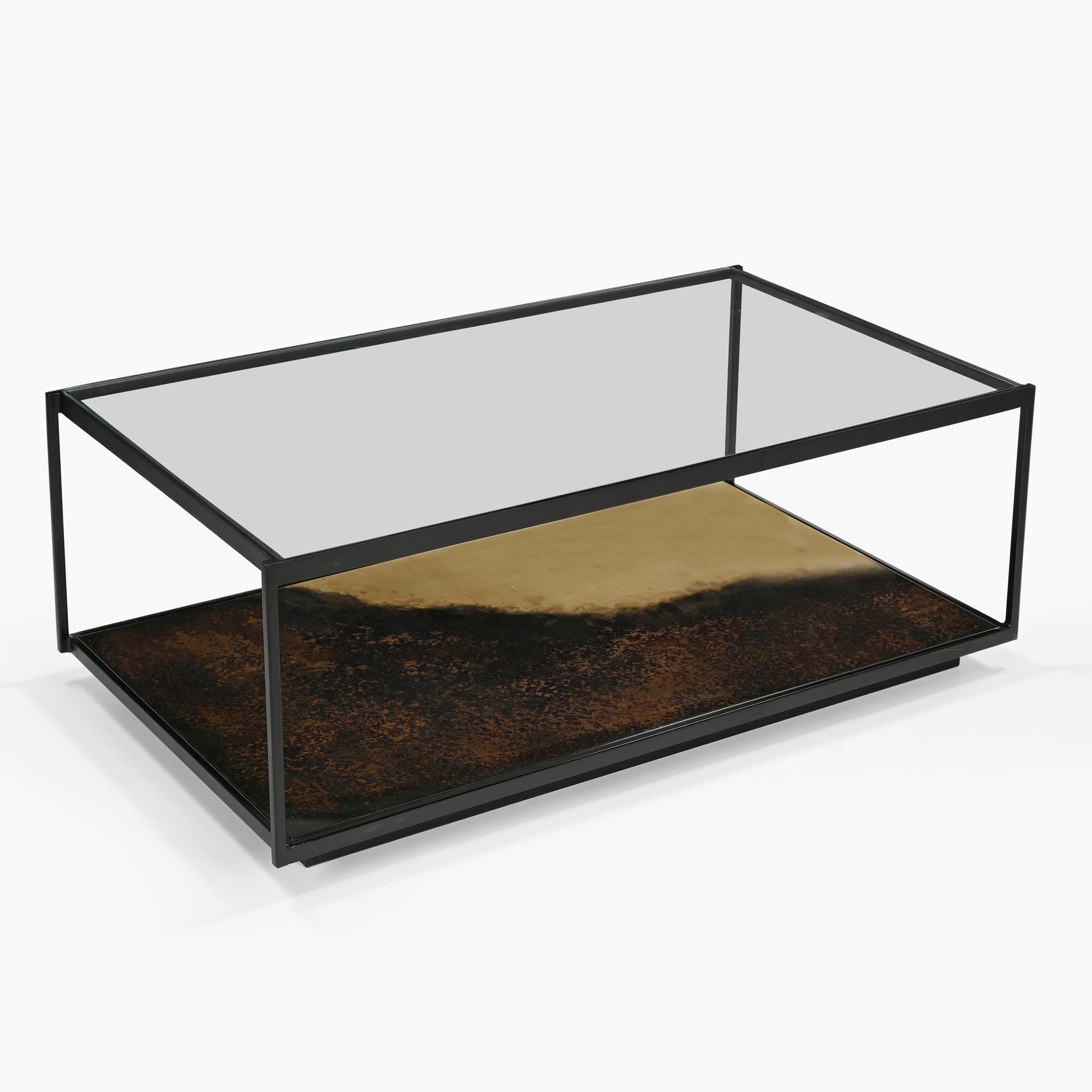 Galaxy Iron Coffee Table With Glass Top