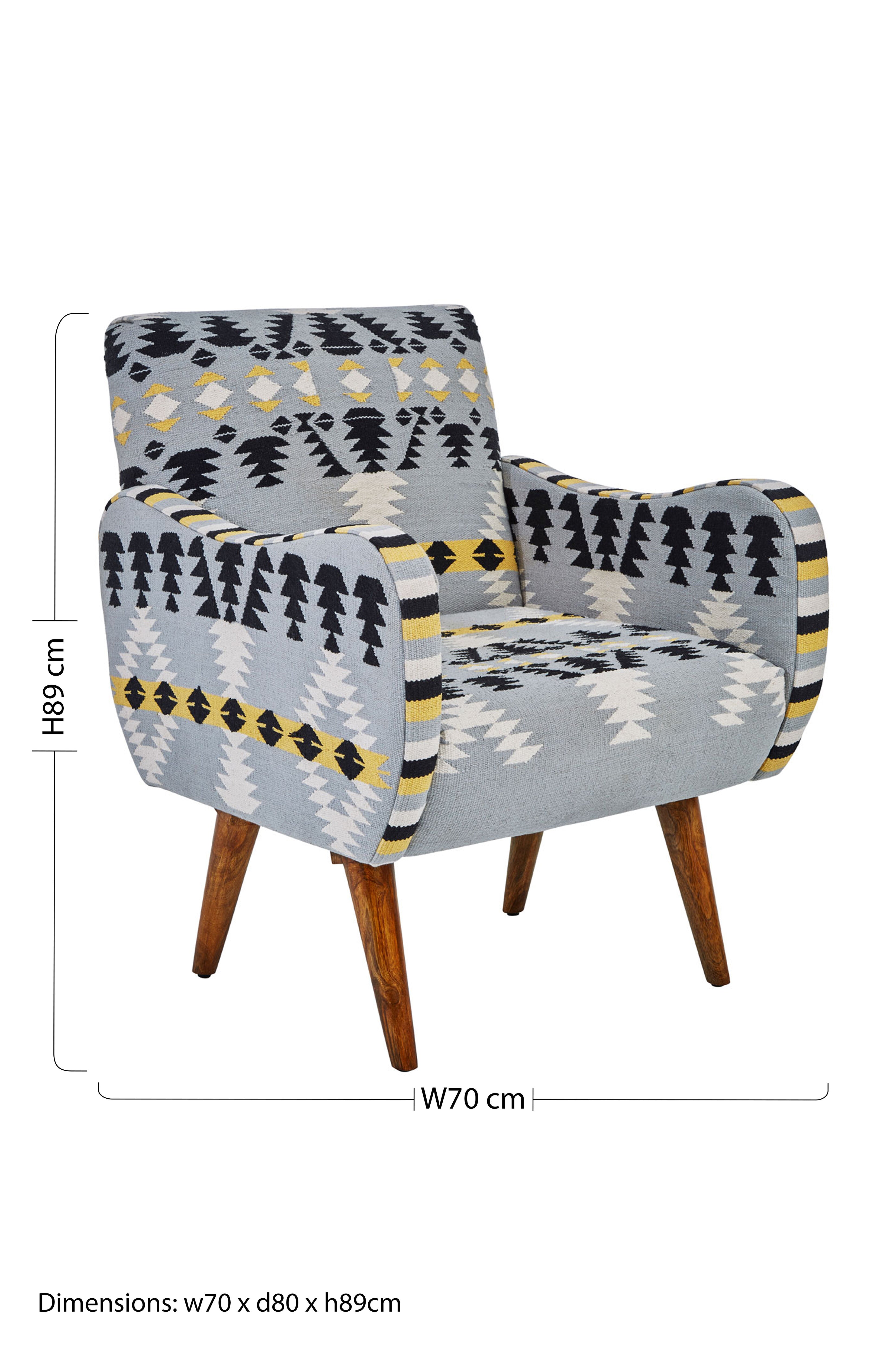 Kefena Multicolour Pattern Fabric Chair