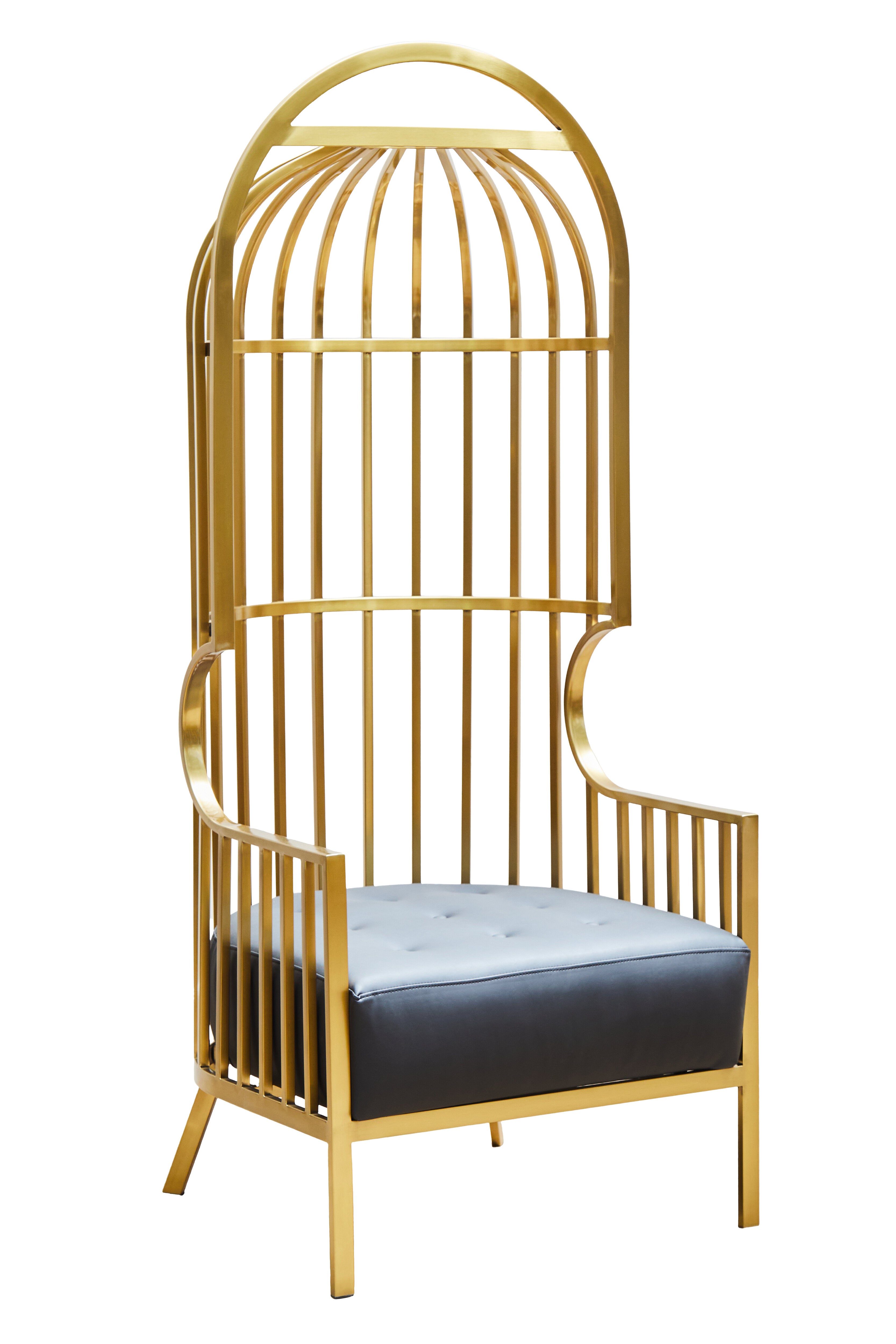 Elsa Brushed Gold Dome Cage Chair