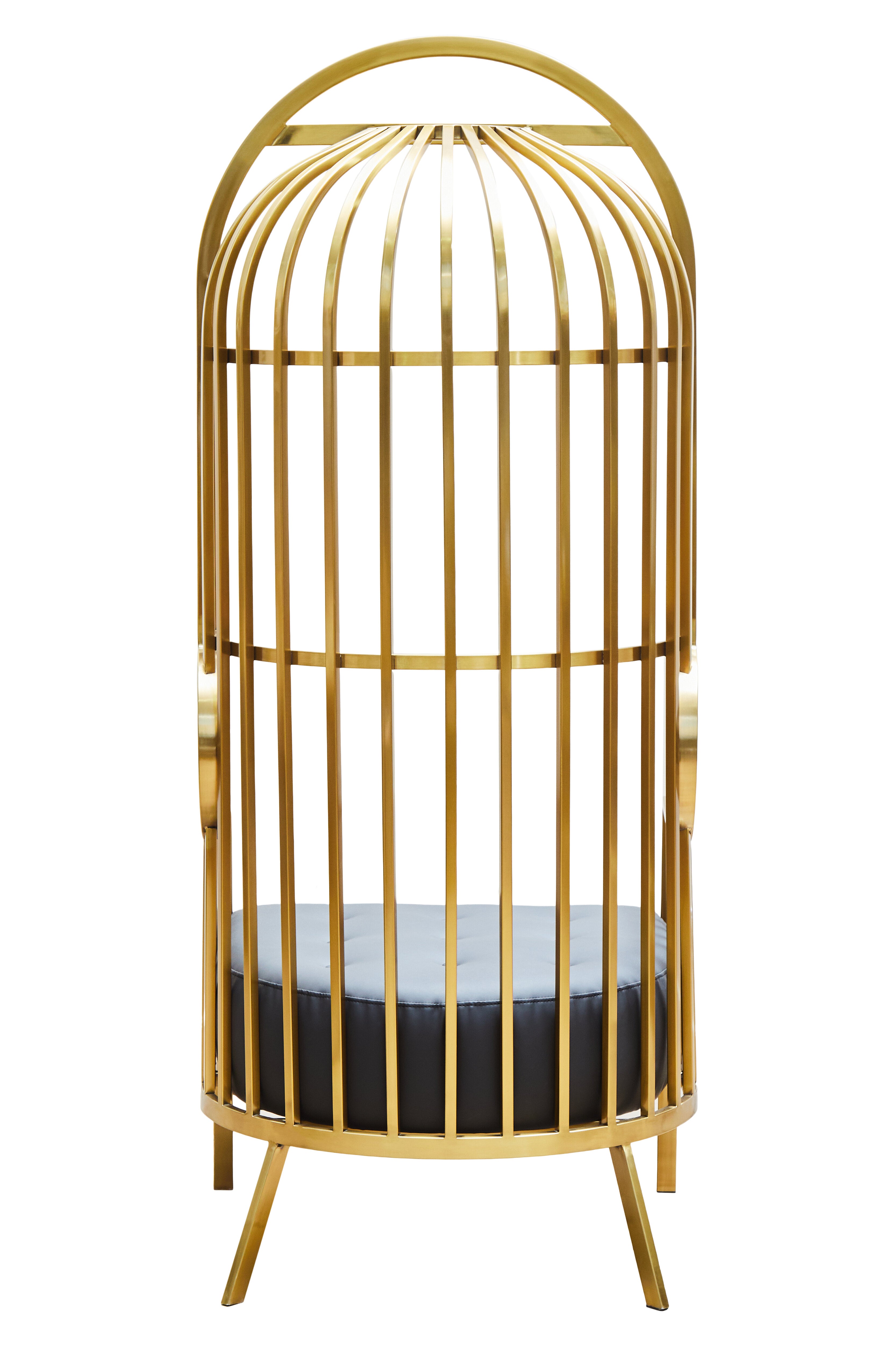 Elsa Brushed Gold Dome Cage Chair