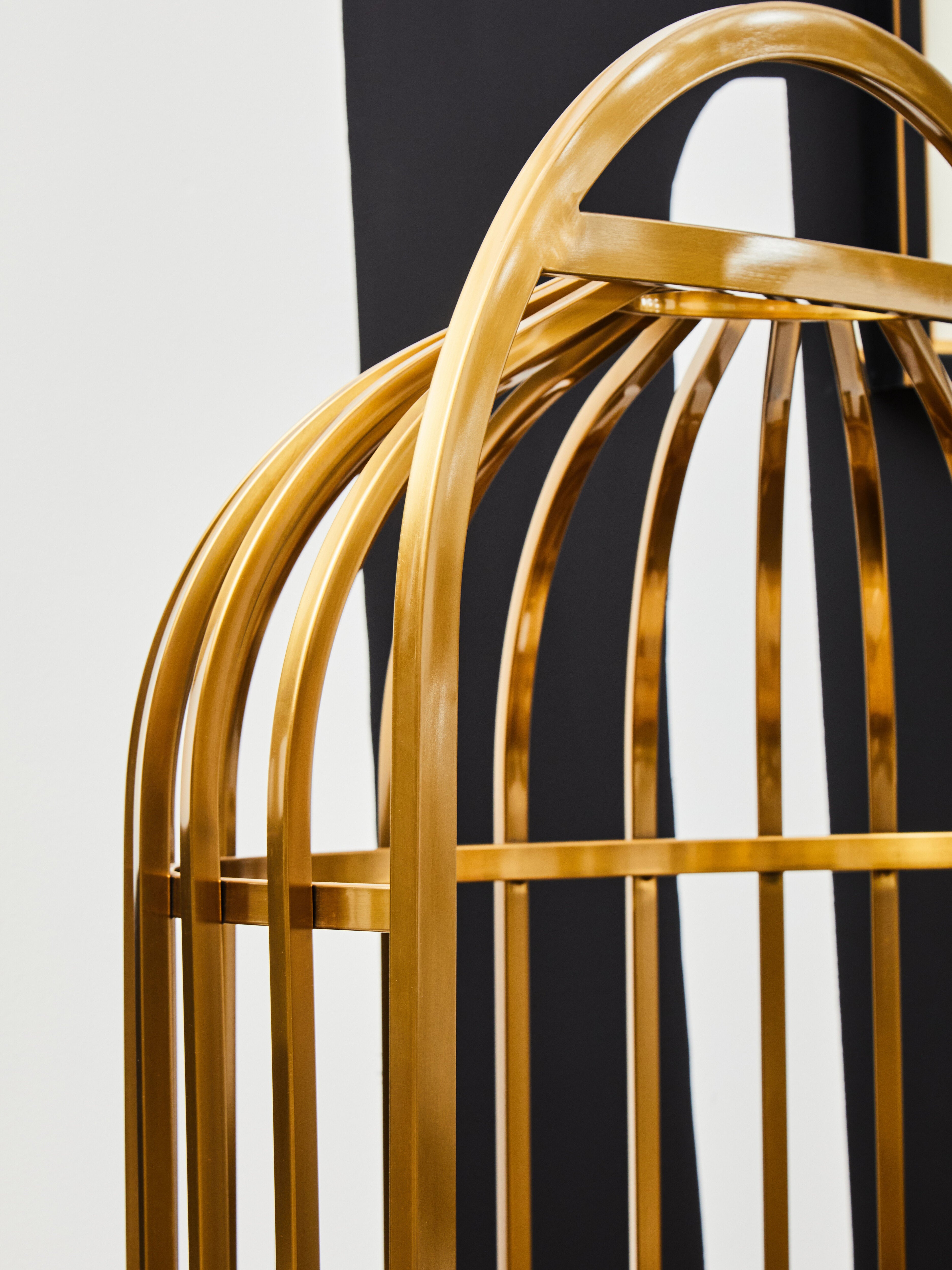 Elsa Brushed Gold Dome Cage Chair