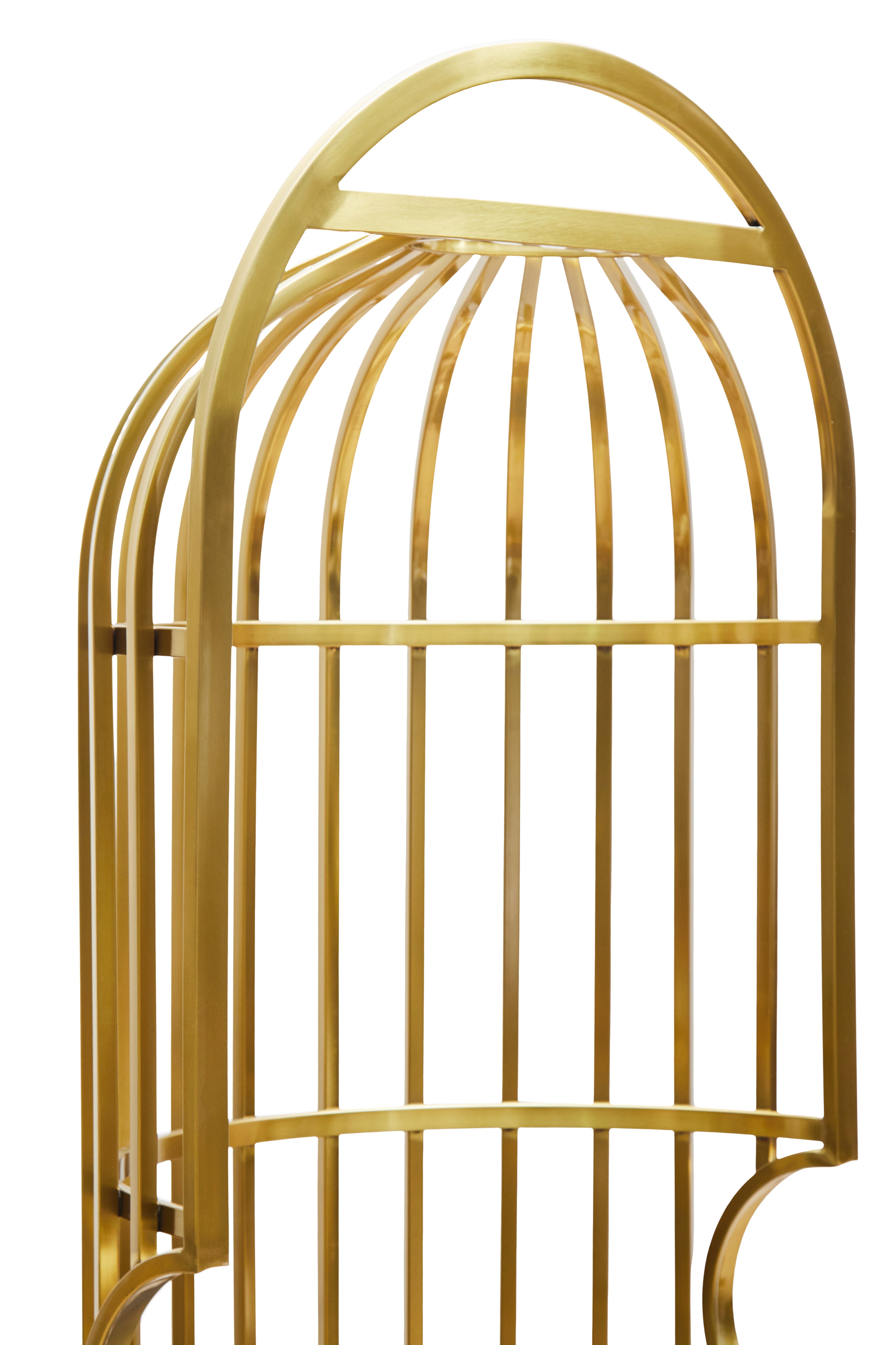 Elsa Brushed Gold Dome Cage Chair