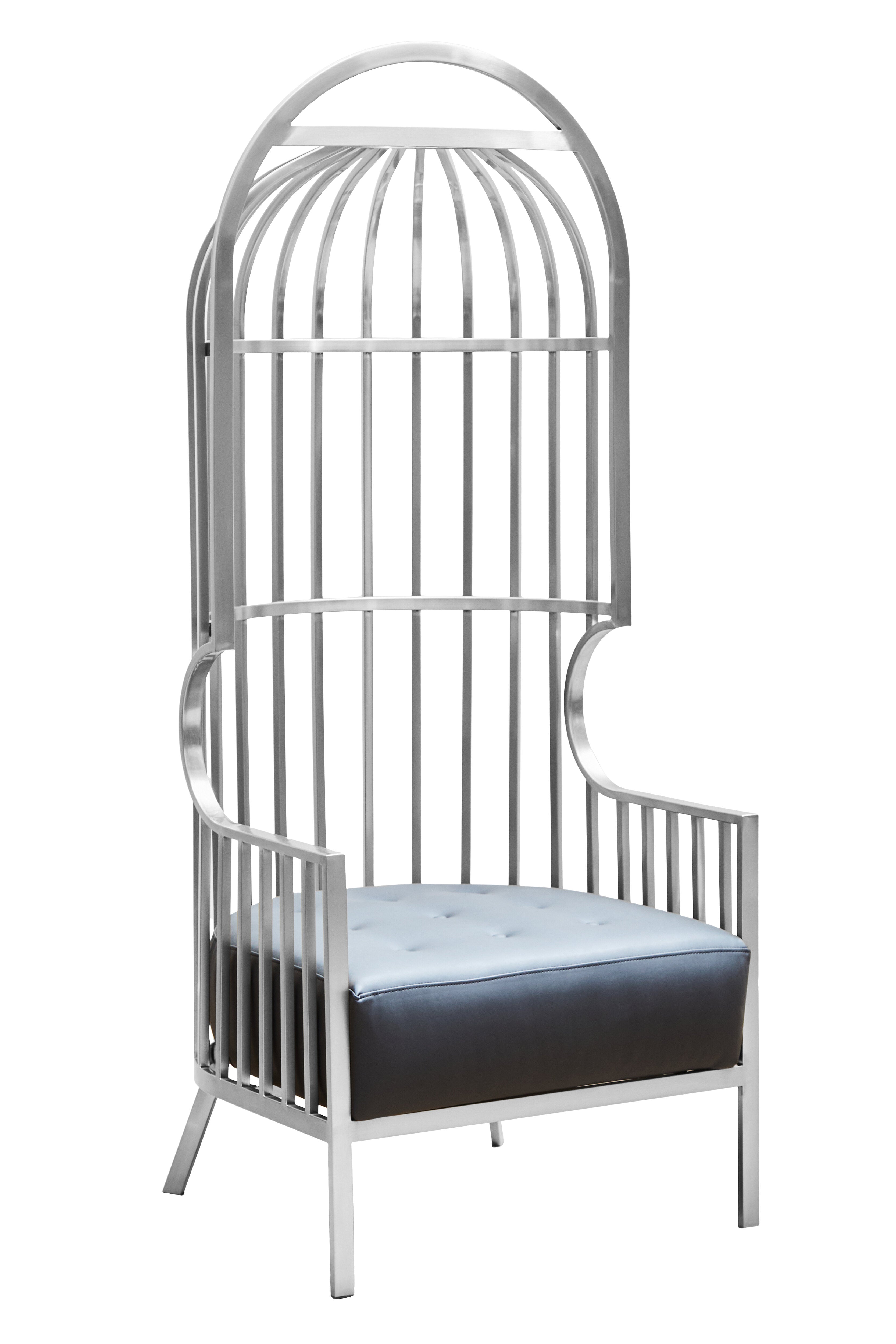 Elsa Brushed Silver Dome Cage Chair