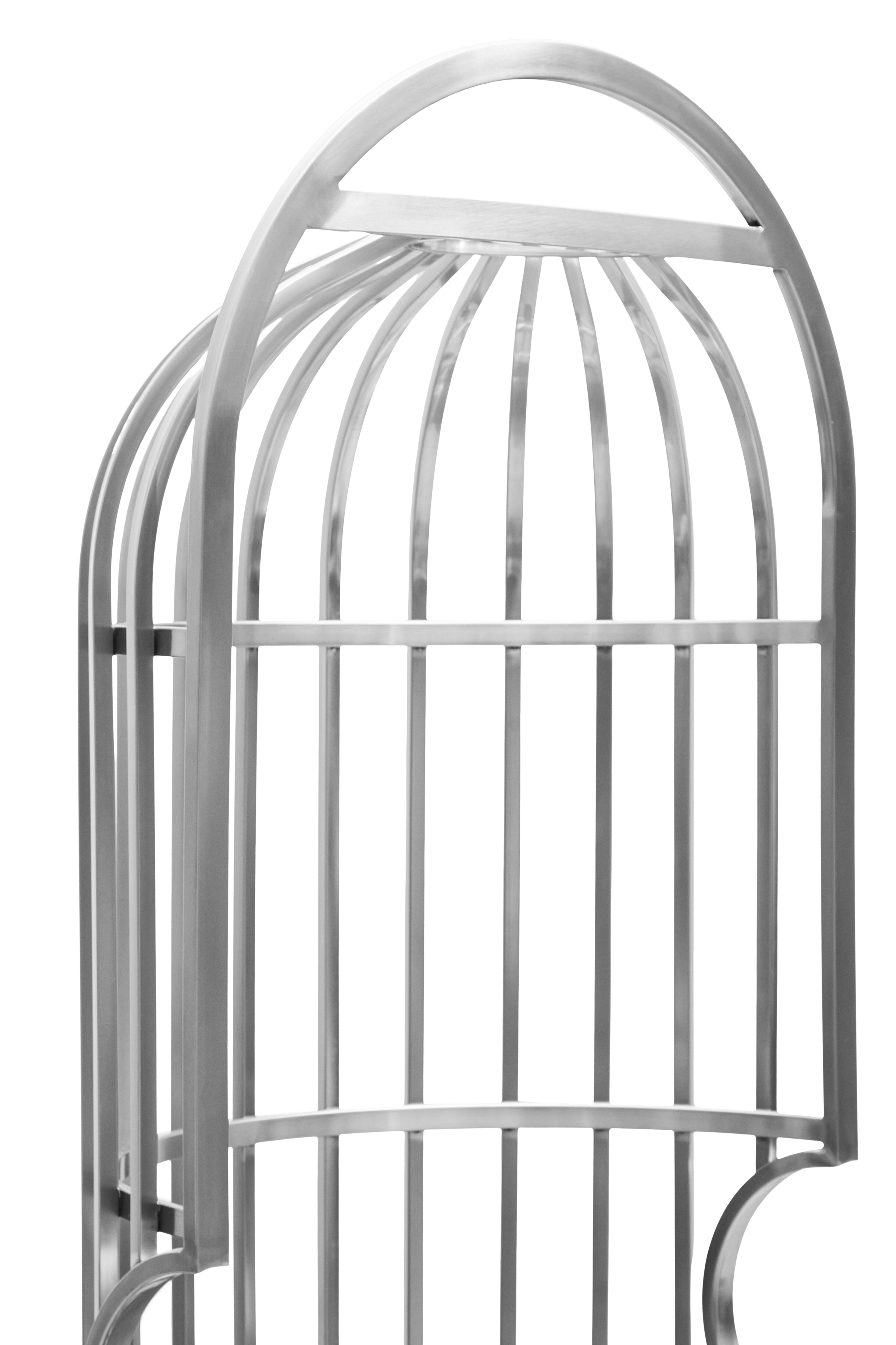 Elsa Brushed Silver Dome Cage Chair