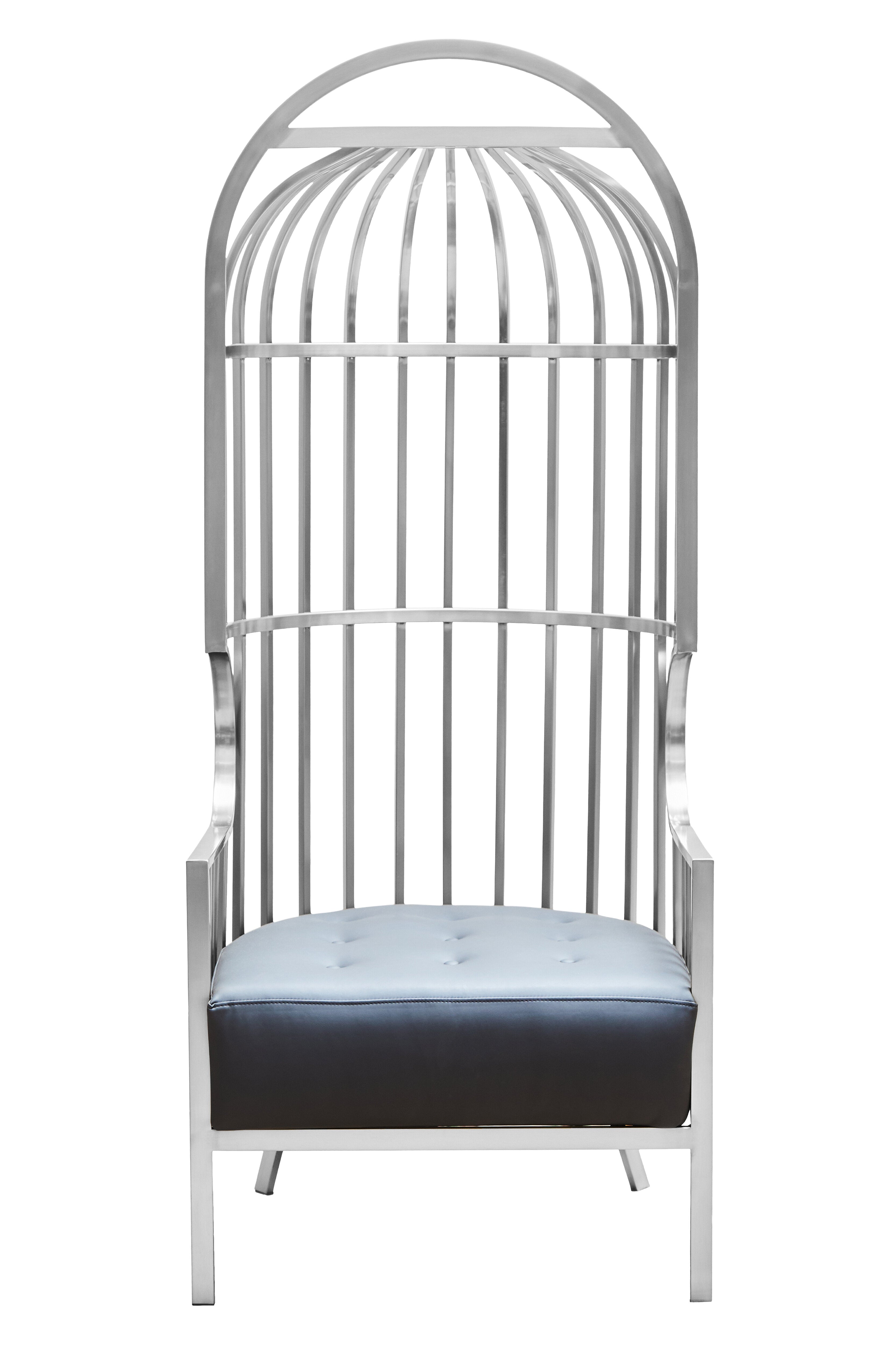 Elsa Brushed Silver Dome Cage Chair