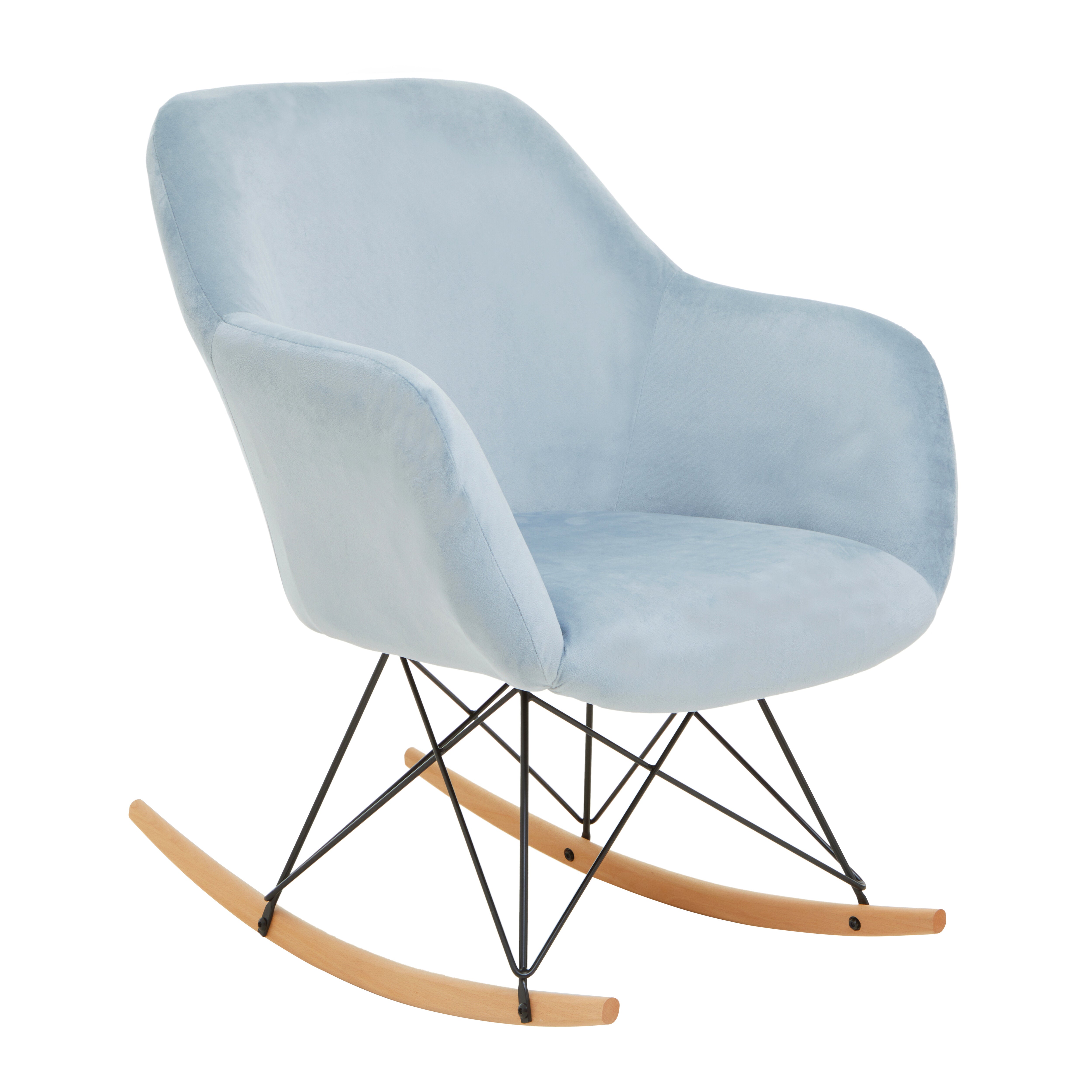 Gothenburg Blue Velvet Rocking Chair