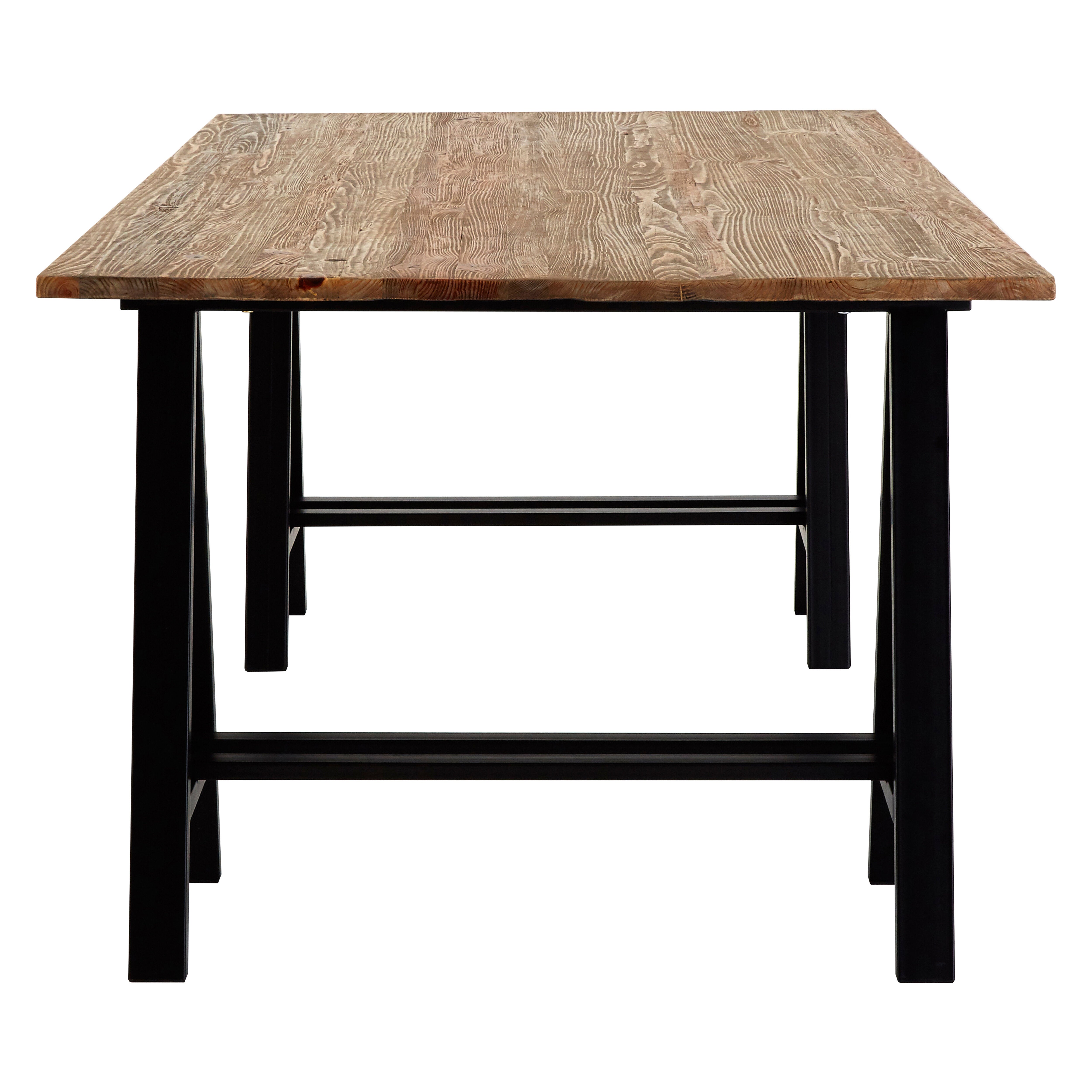 Heath Pine Wood And Iron Dining Table