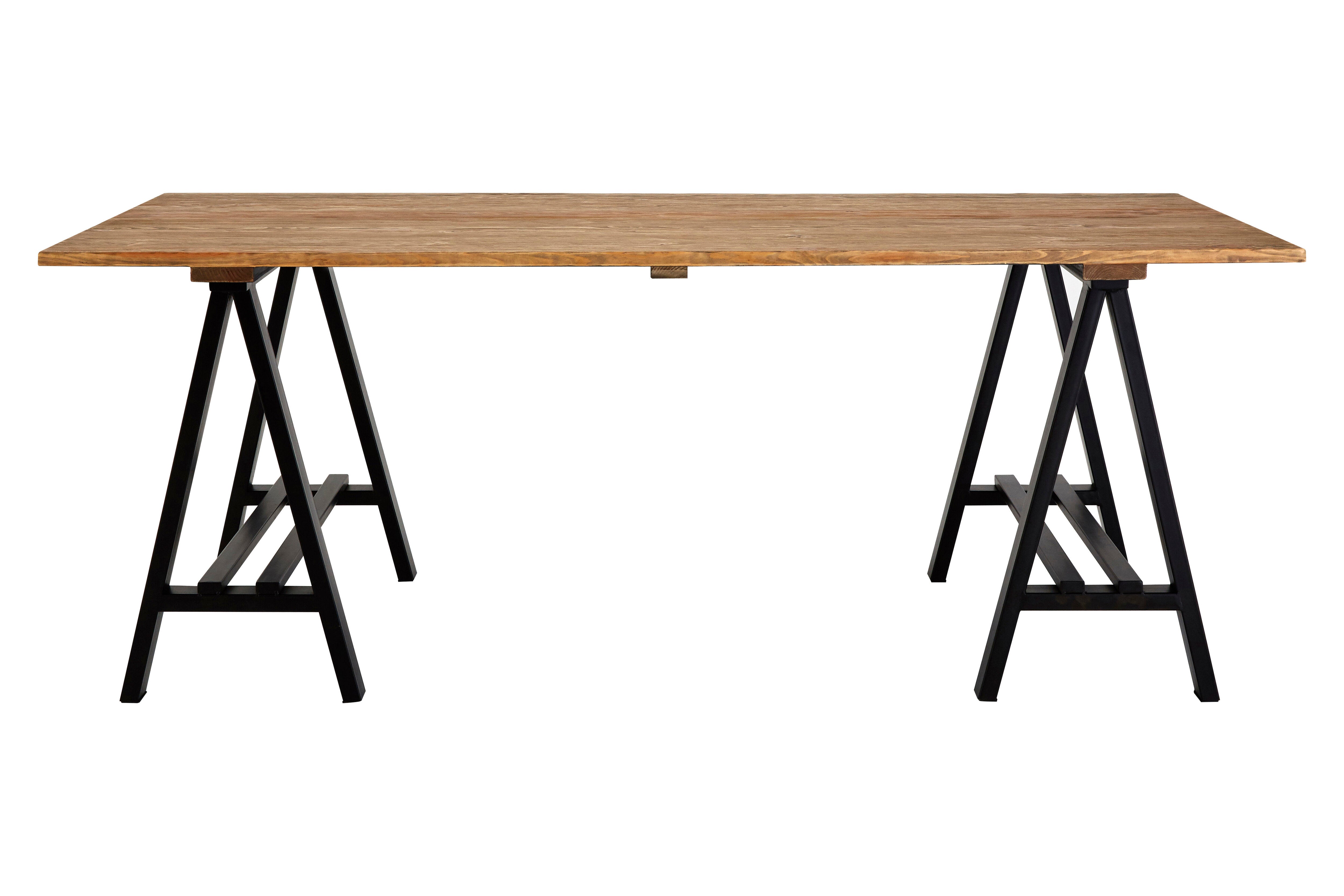 Heath Pine Wood And Iron Dining Table