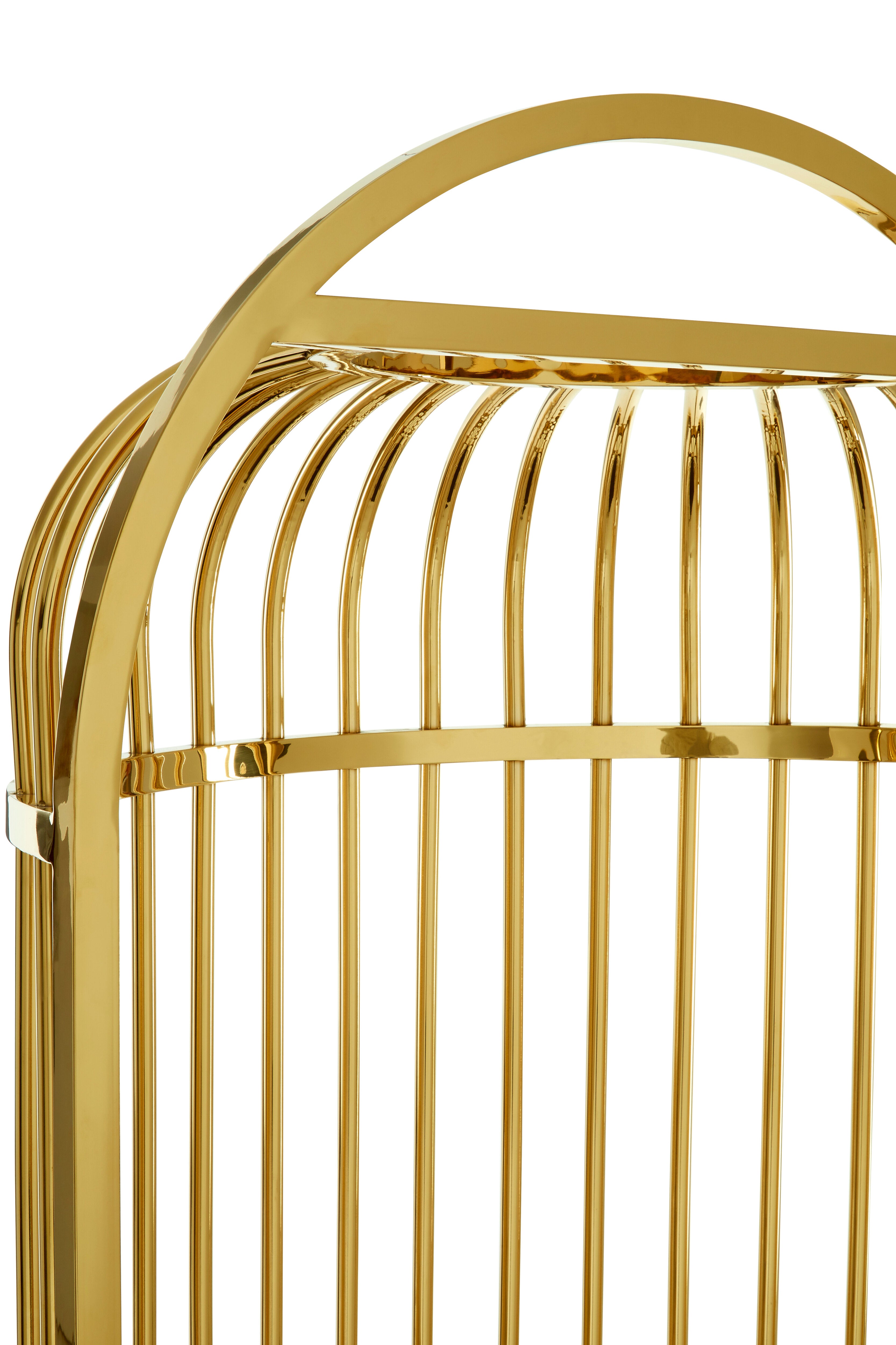 Elsa Brushed Gold Finish Dome Cage Chair