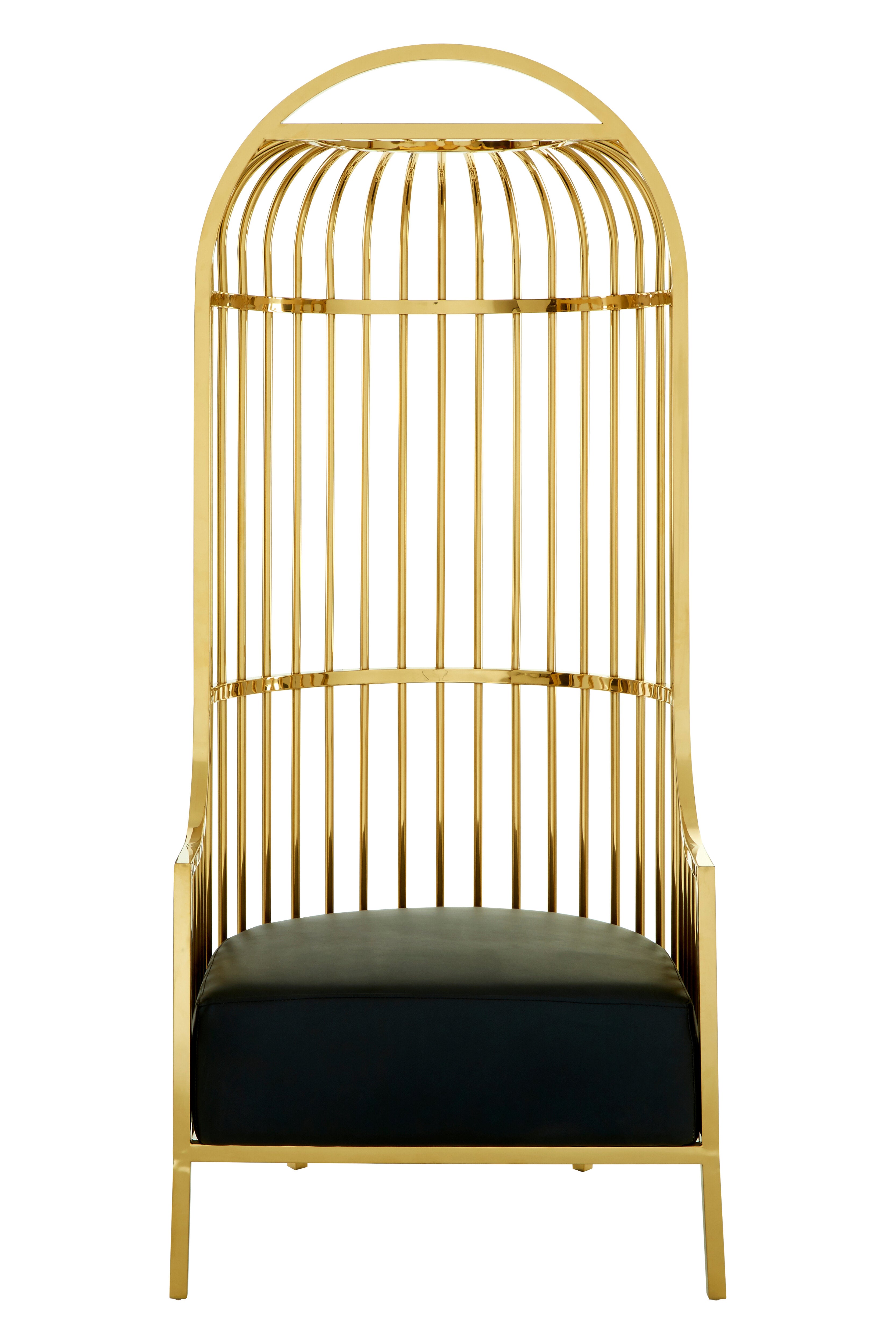 Elsa Brushed Gold Finish Dome Cage Chair