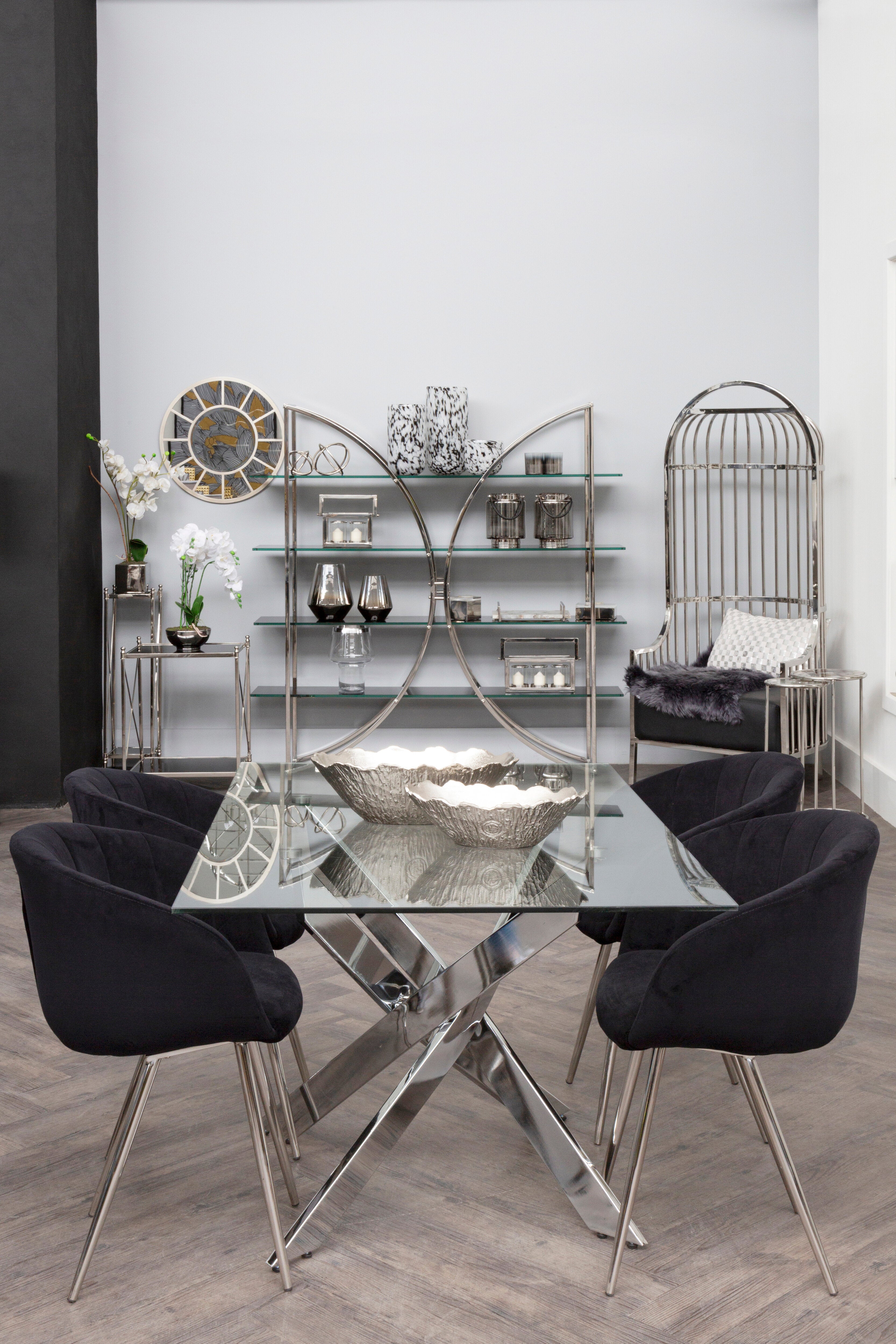 Elsa Silver Finish Dome Cage Chair