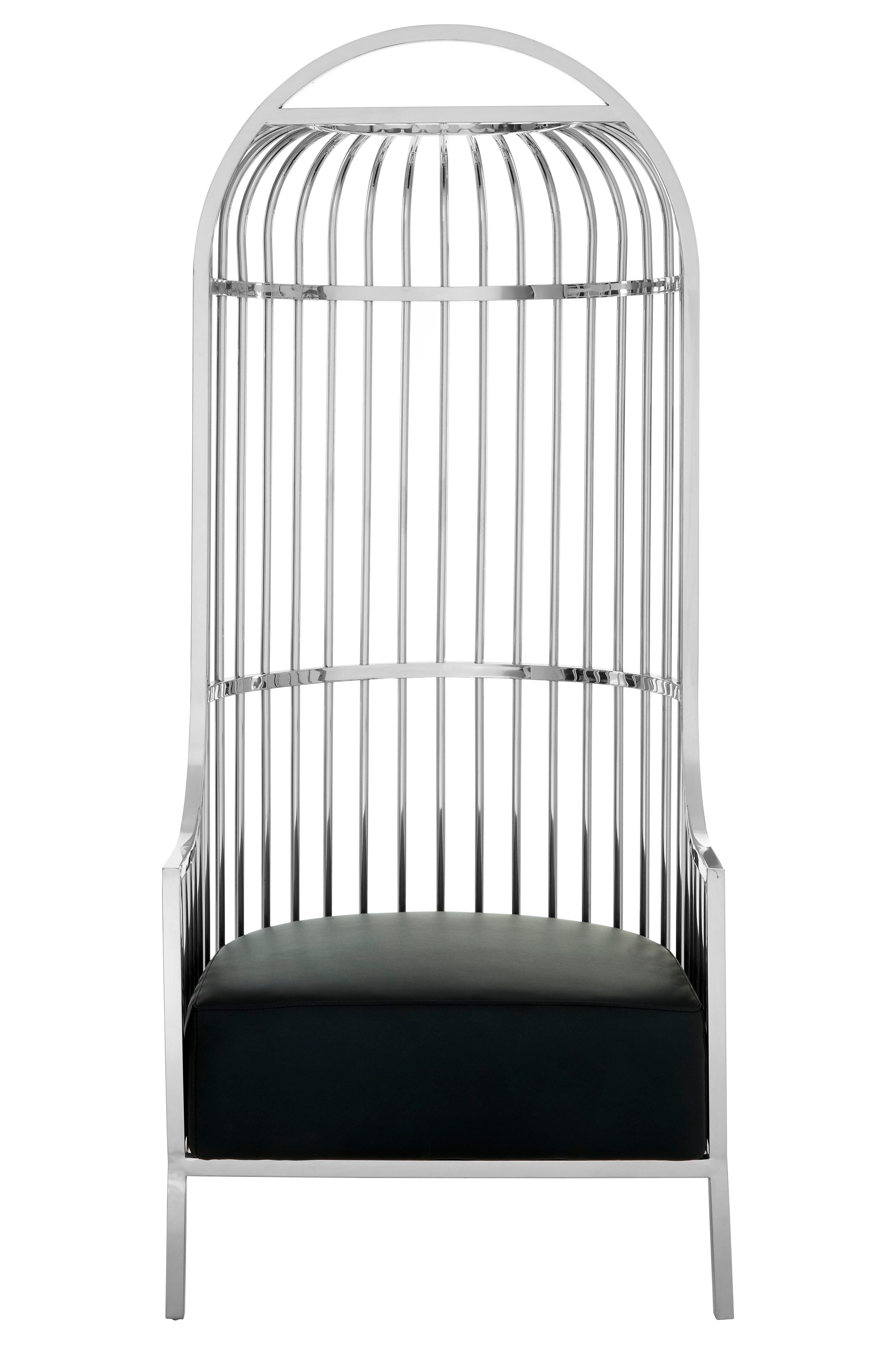 Elsa Silver Finish Dome Cage Chair