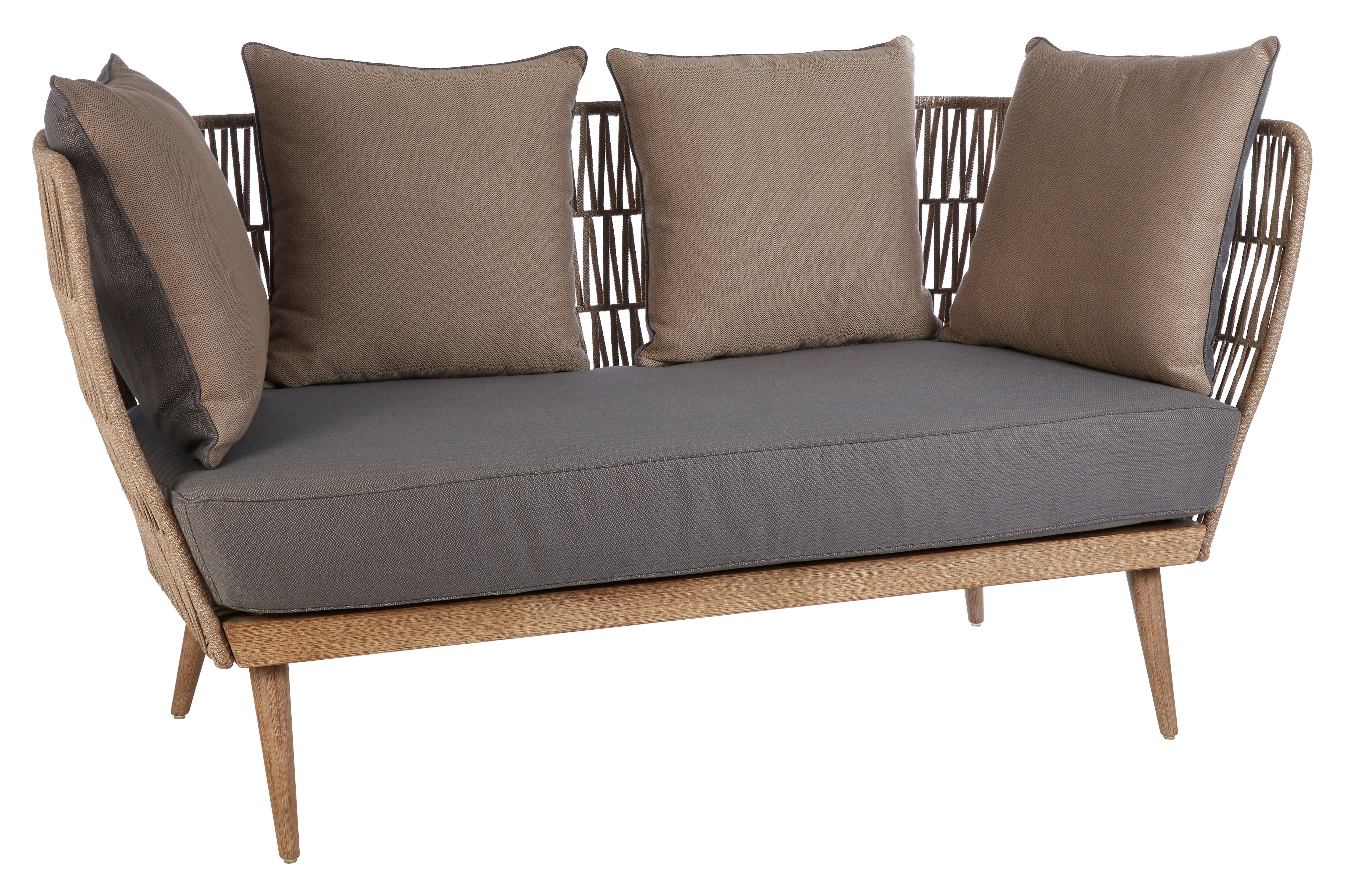 Aurora 2 Seater Rope Sofa - Dark Grey