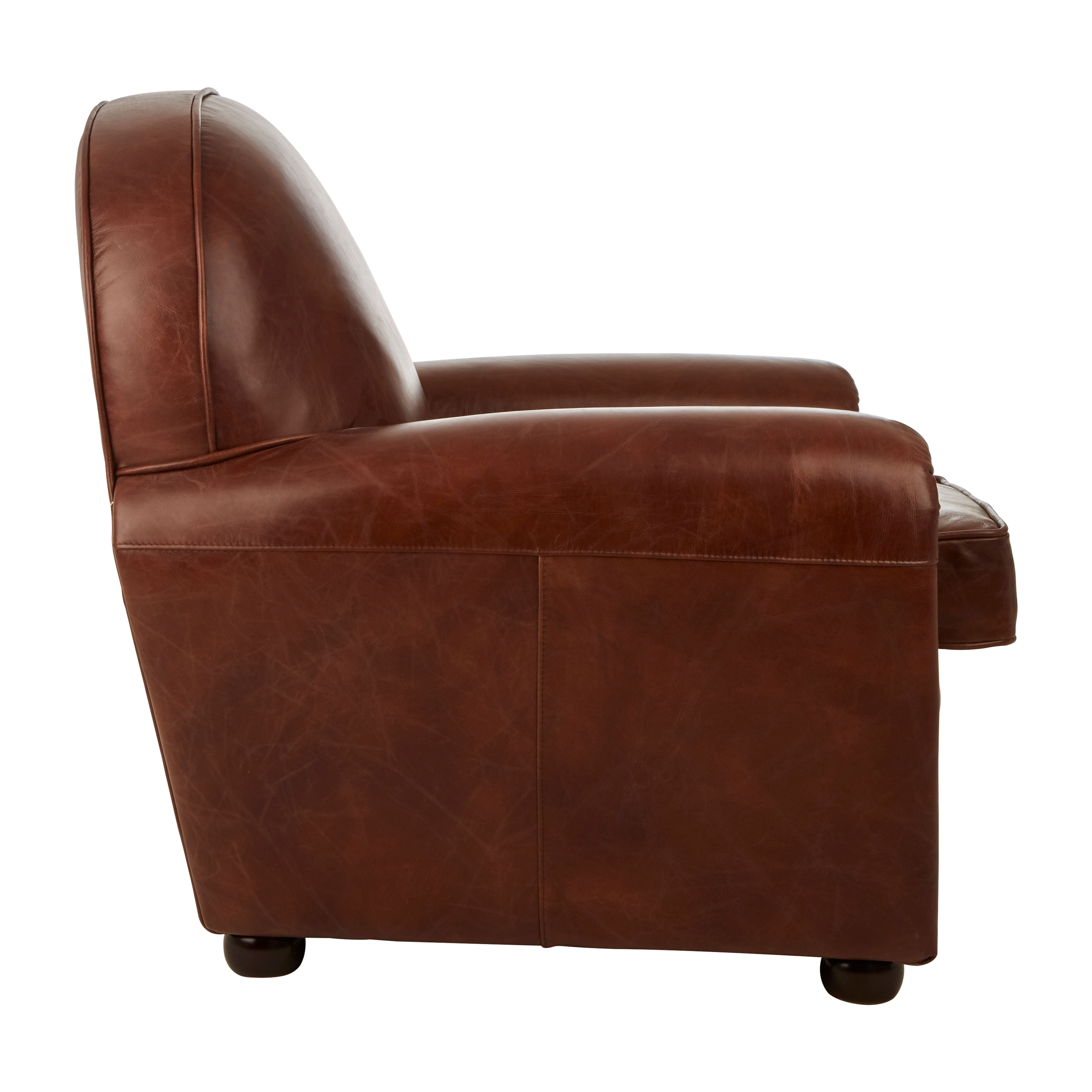 Winston Coffee Leather Classic Armchair