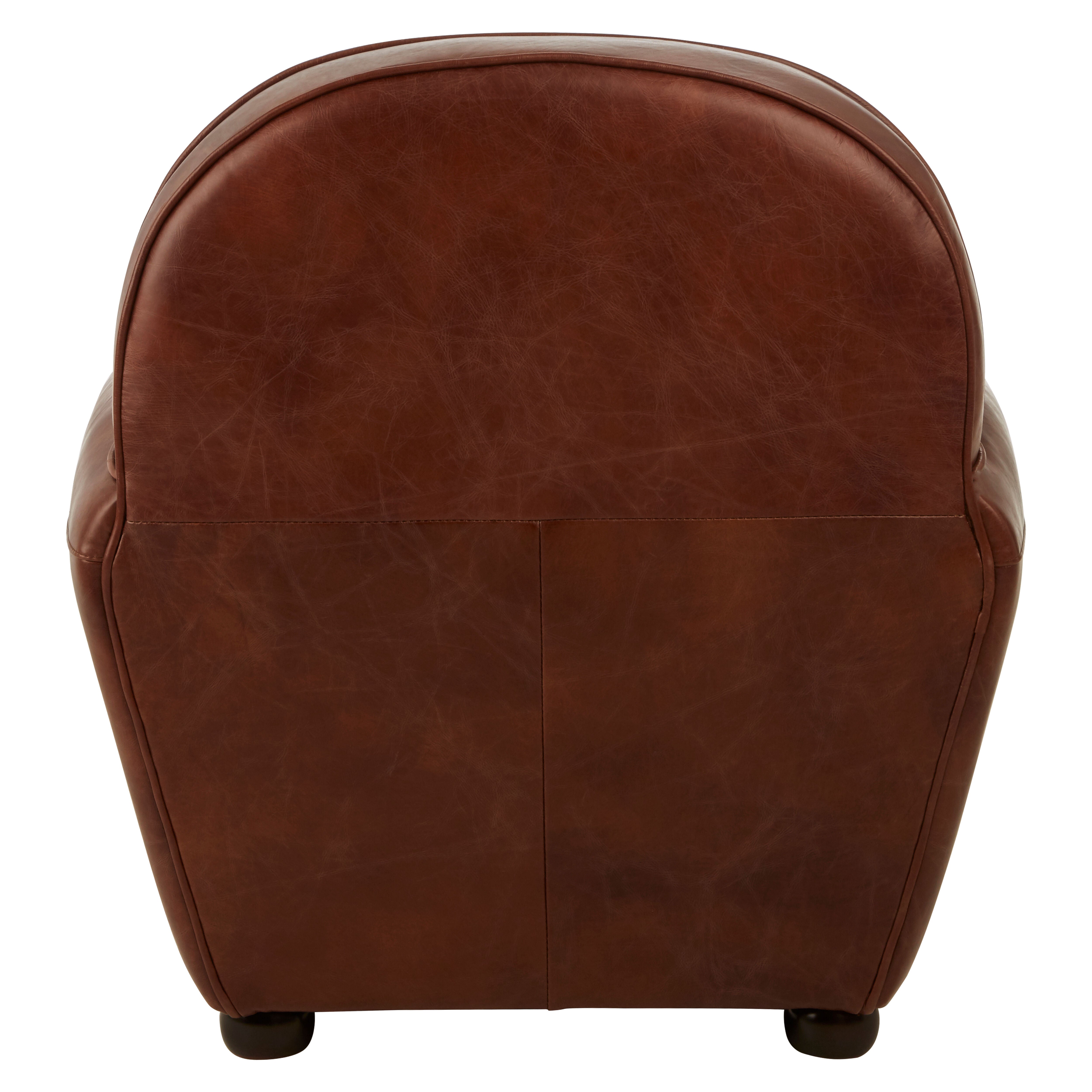 Winston Coffee Leather Classic Armchair