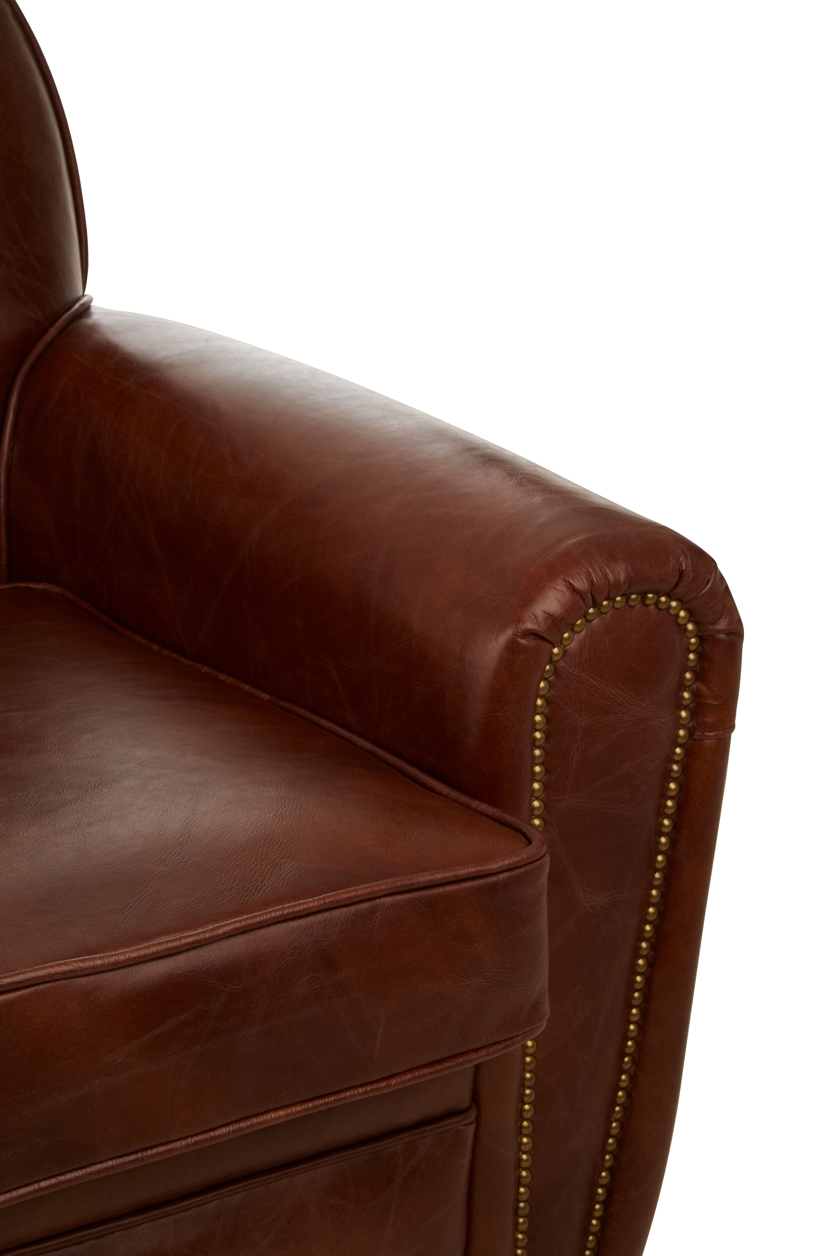 Winston Coffee Leather Classic Armchair