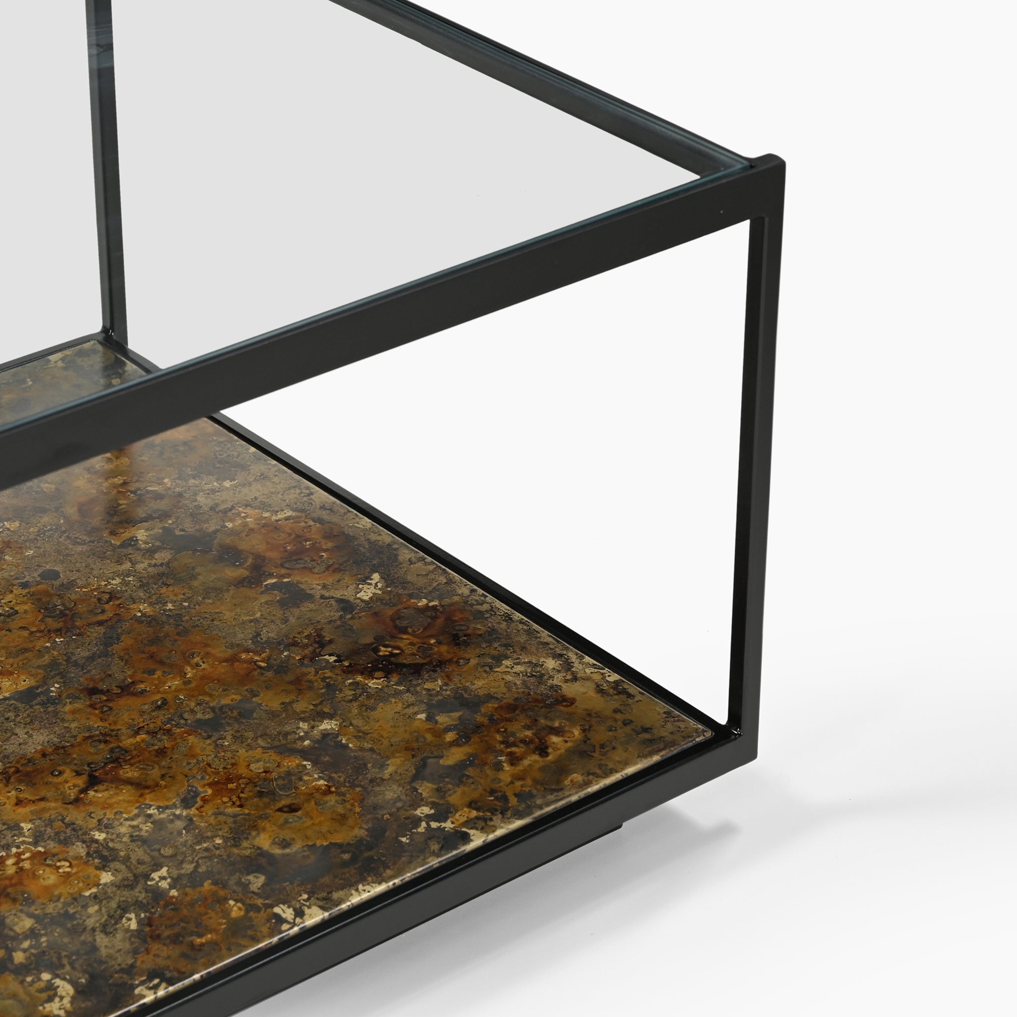 Ashton Iron Coffee Table With Glass Top