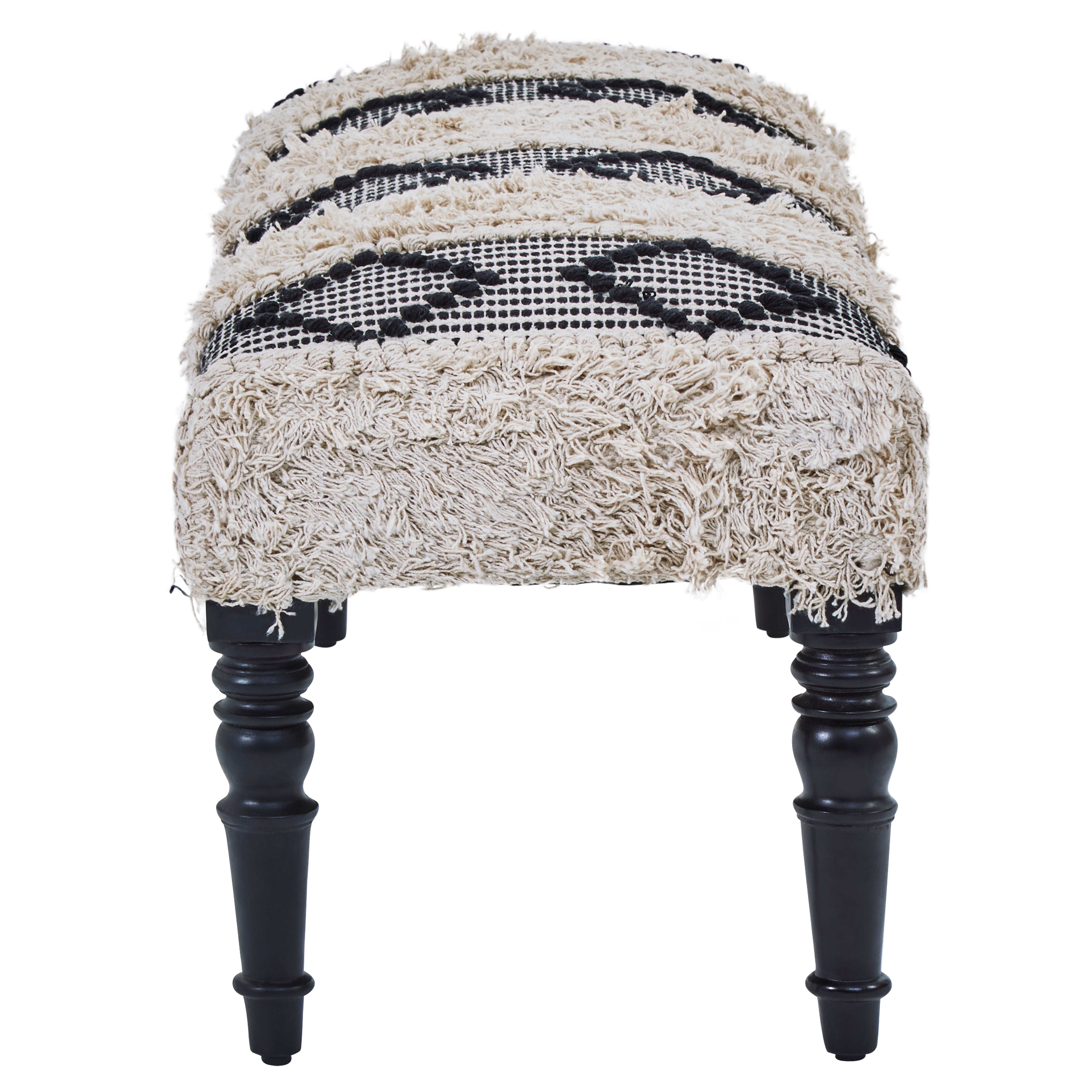 Kefena Black And White Moroccan Bench