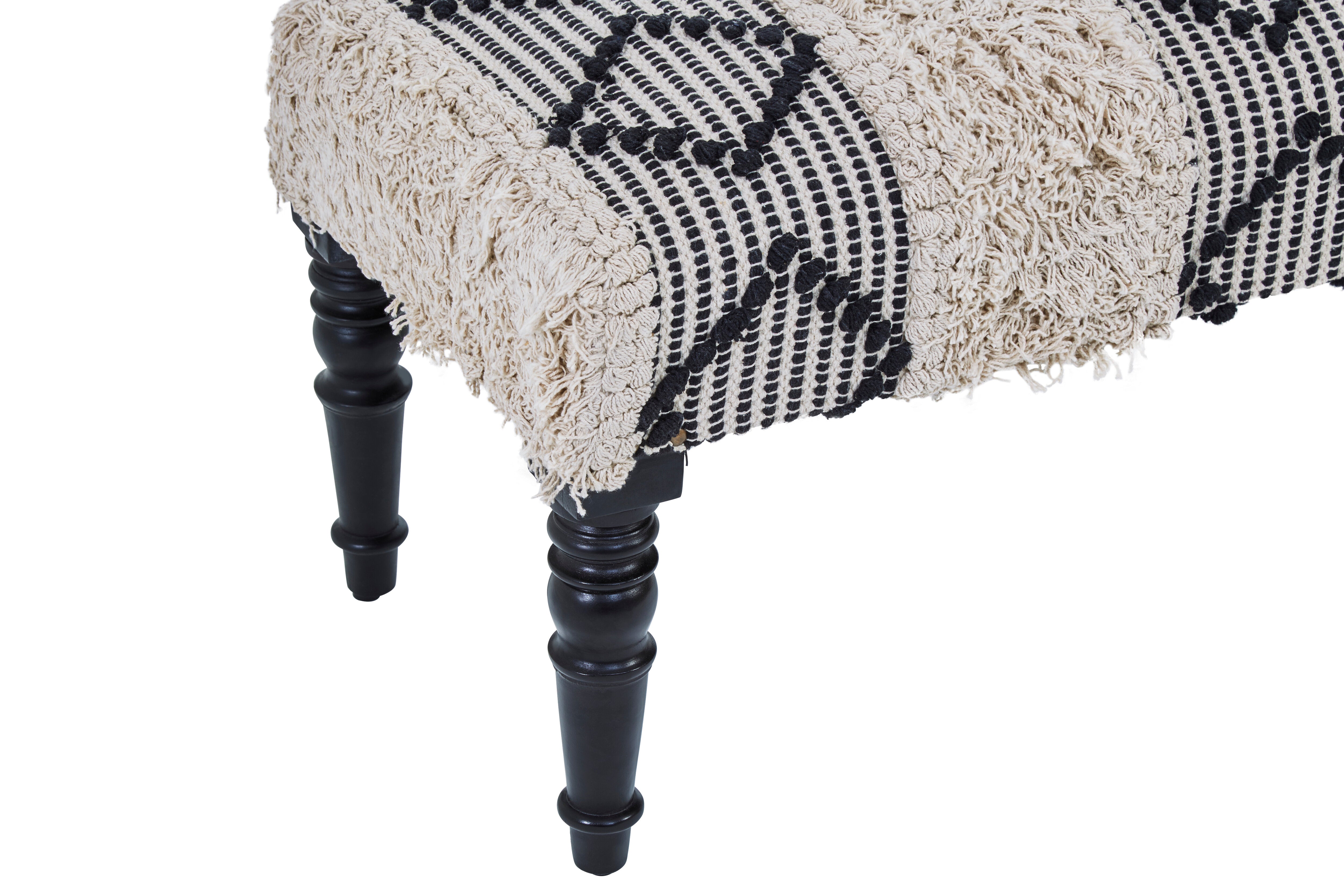 Kefena Black And White Moroccan Bench