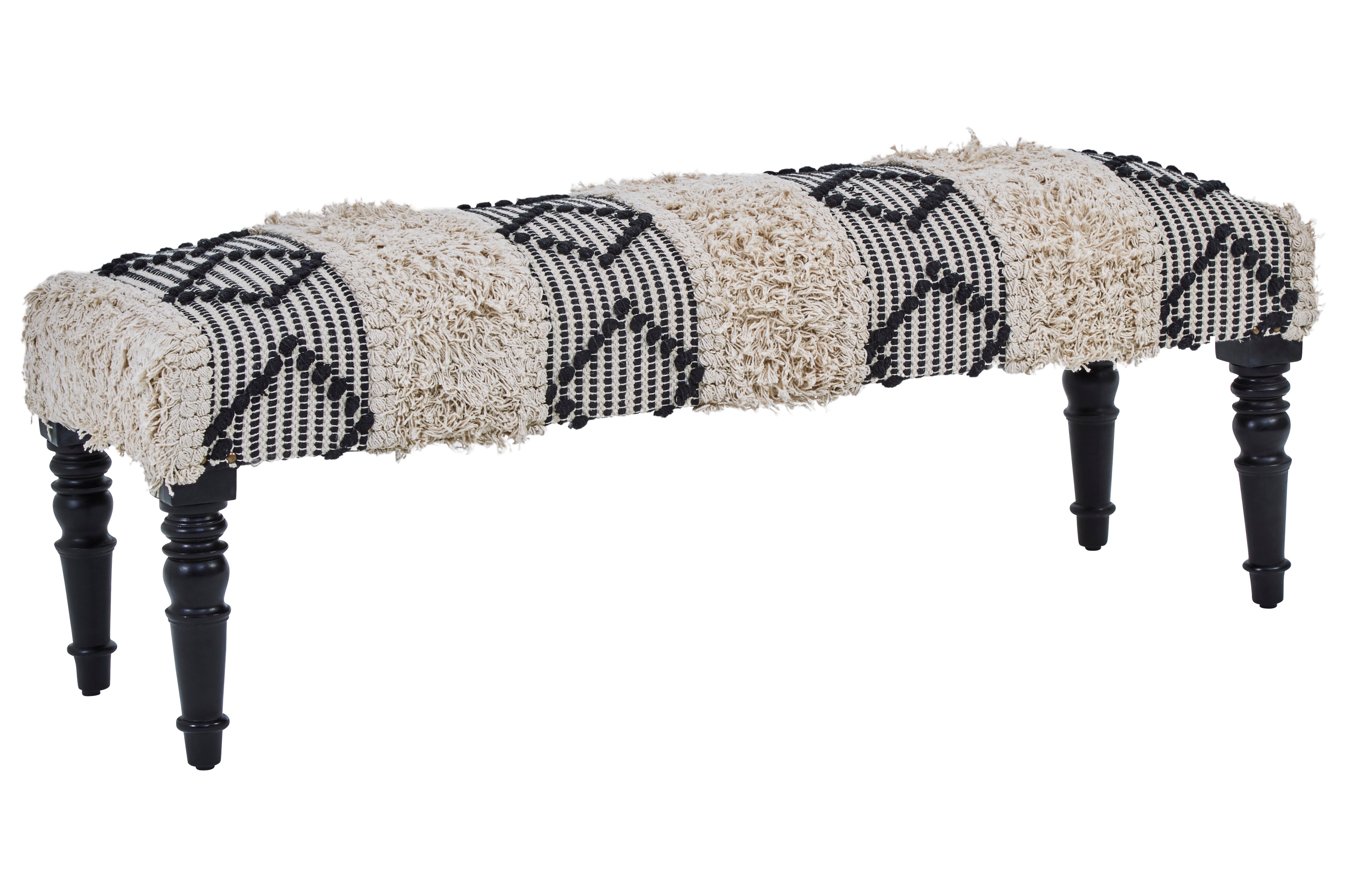 Kefena Black And White Moroccan Bench