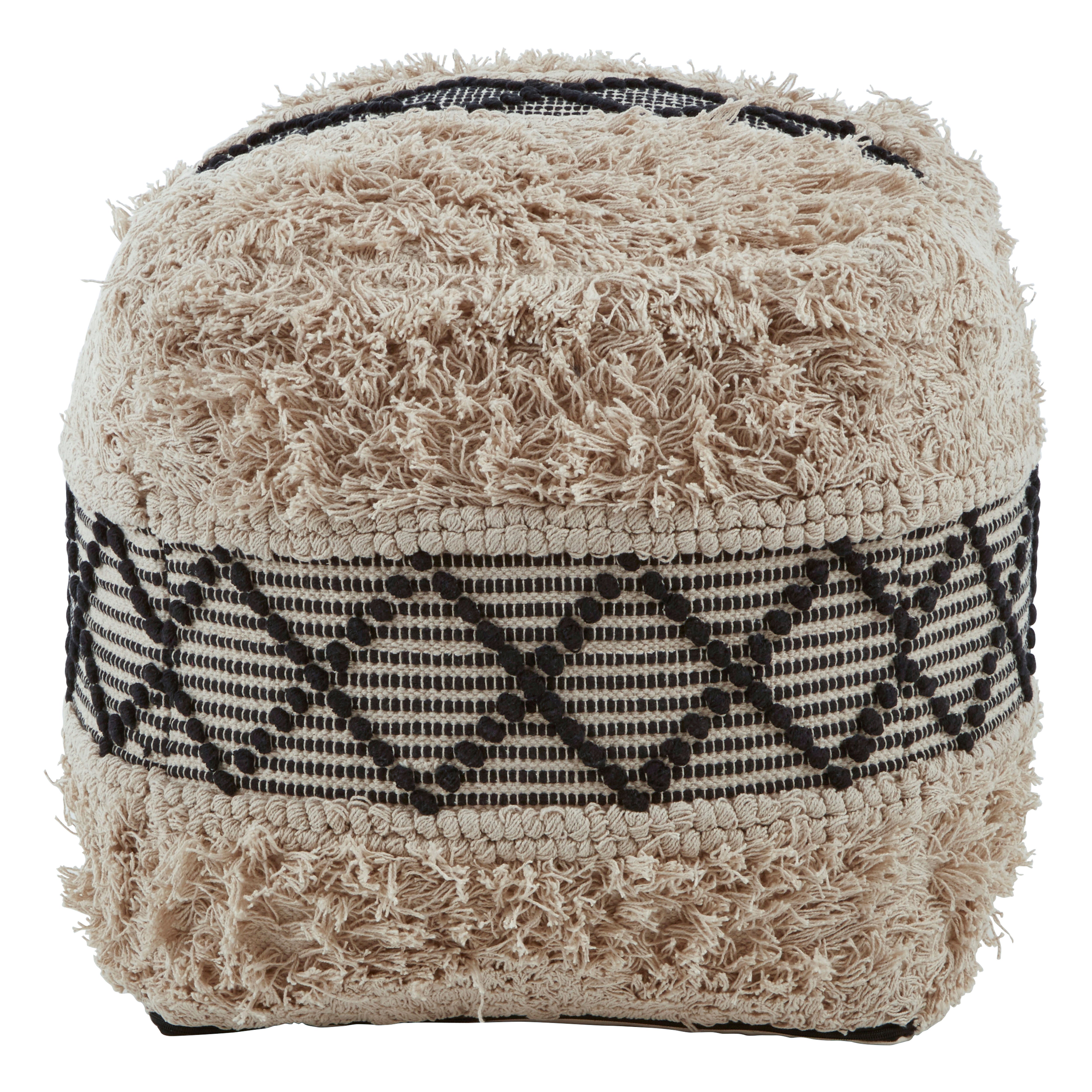 Kefena White Pouffe