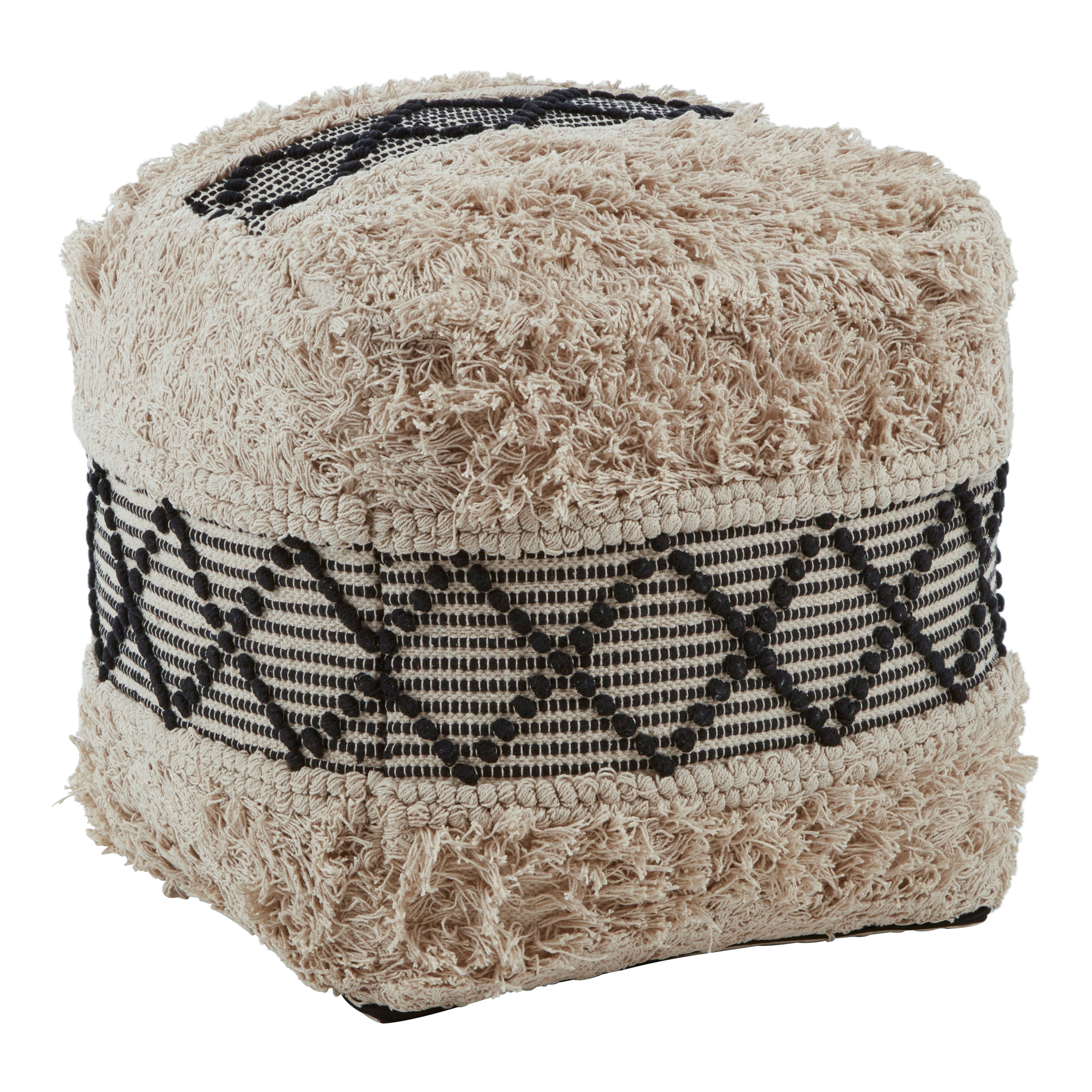 Kefena White Pouffe