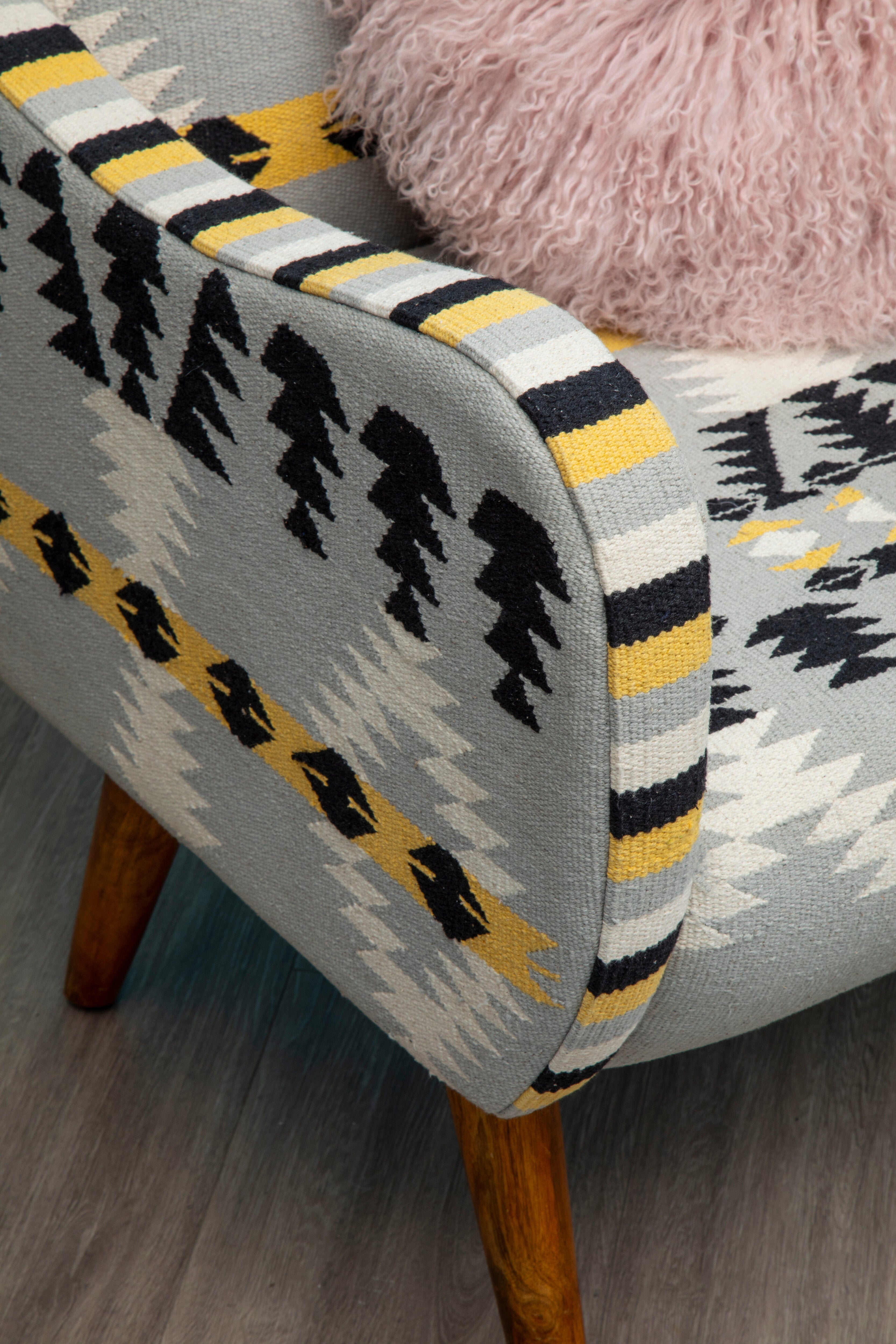 Kefena Multicolour Pattern Fabric Chair