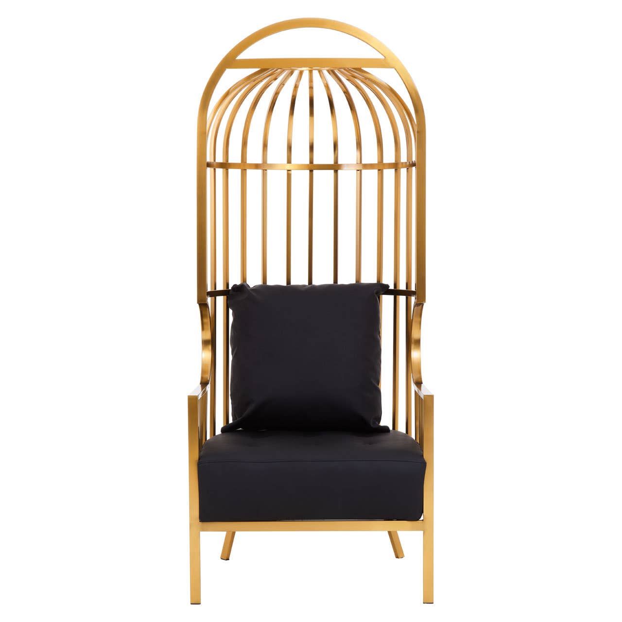 Elsa Brushed Gold Finish Dome Cage Chair