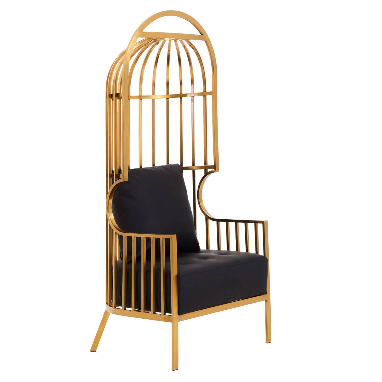 Elsa Brushed Gold Finish Dome Cage Chair