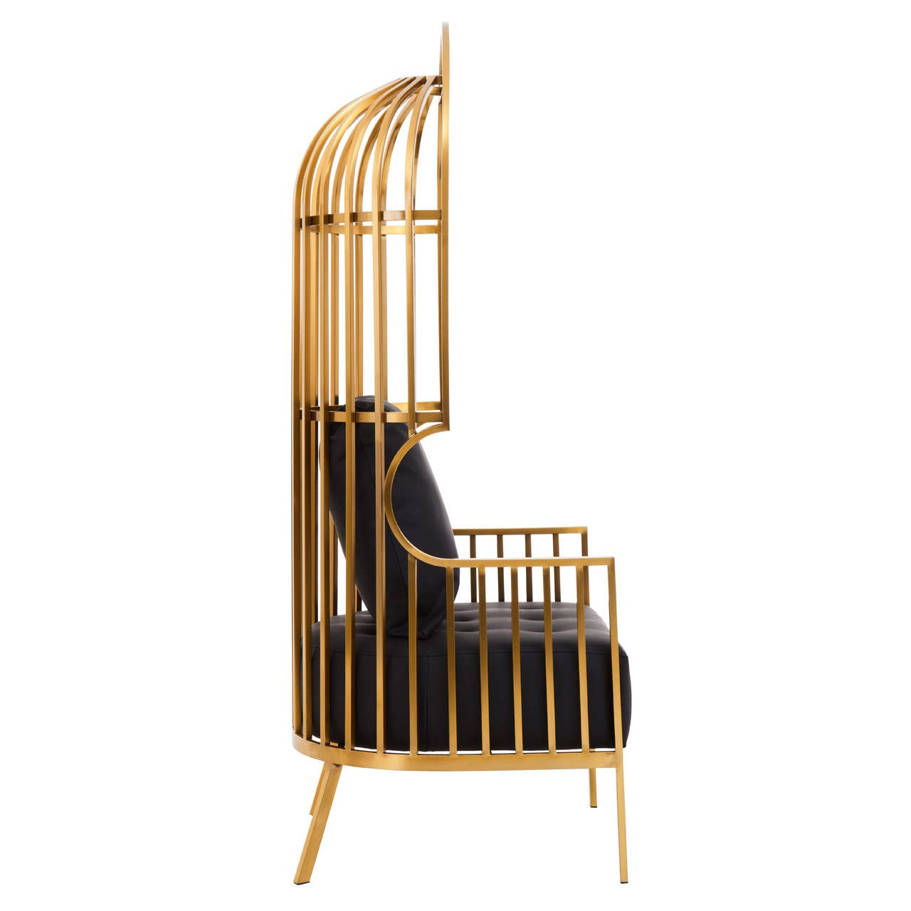 Elsa Brushed Gold Finish Dome Cage Chair