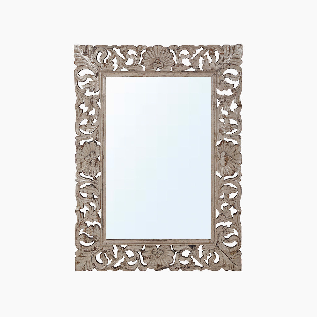 Aza Carved Wooden Mirror