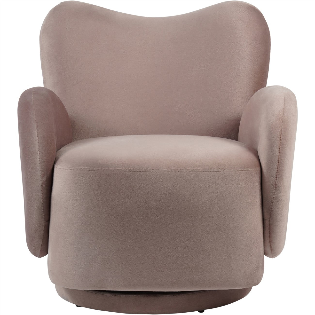 Bingham Upholstered Swivel Chair Soft Velvet Dusky Pink