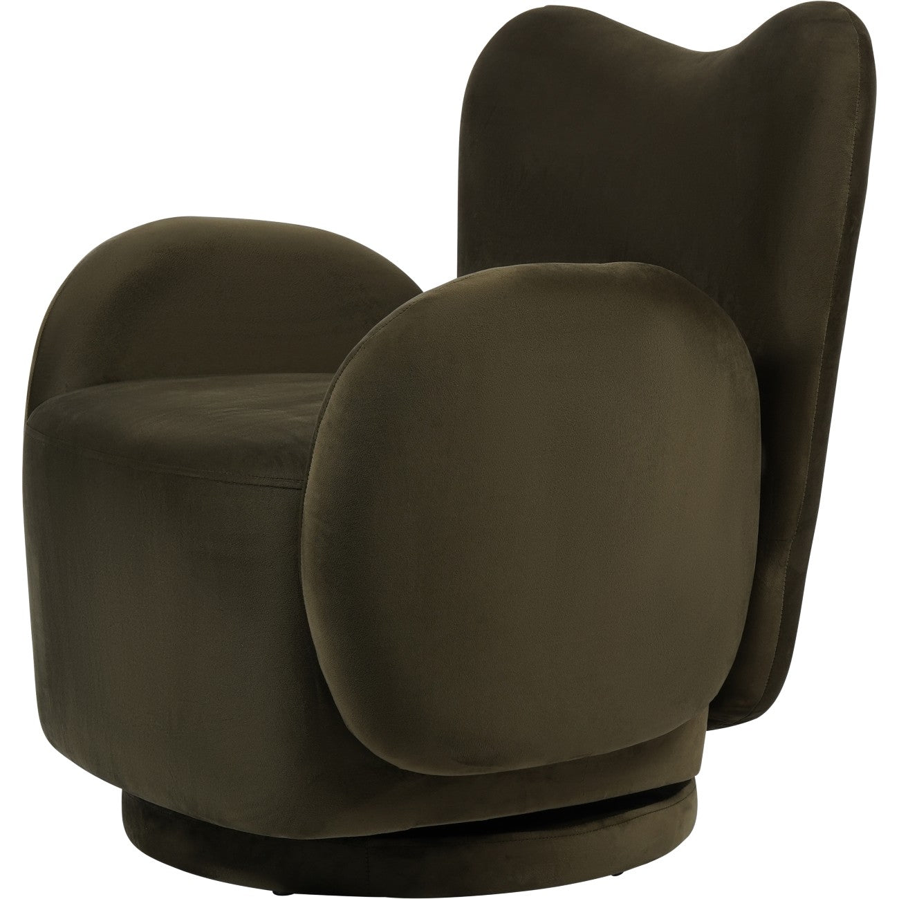 Bingham Upholstered Swivel Chair Velvet Green