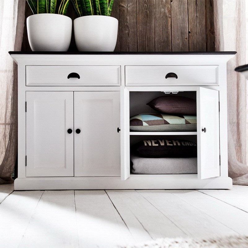 Halifax Contrast Farmhouse White & Black Classic Buffet