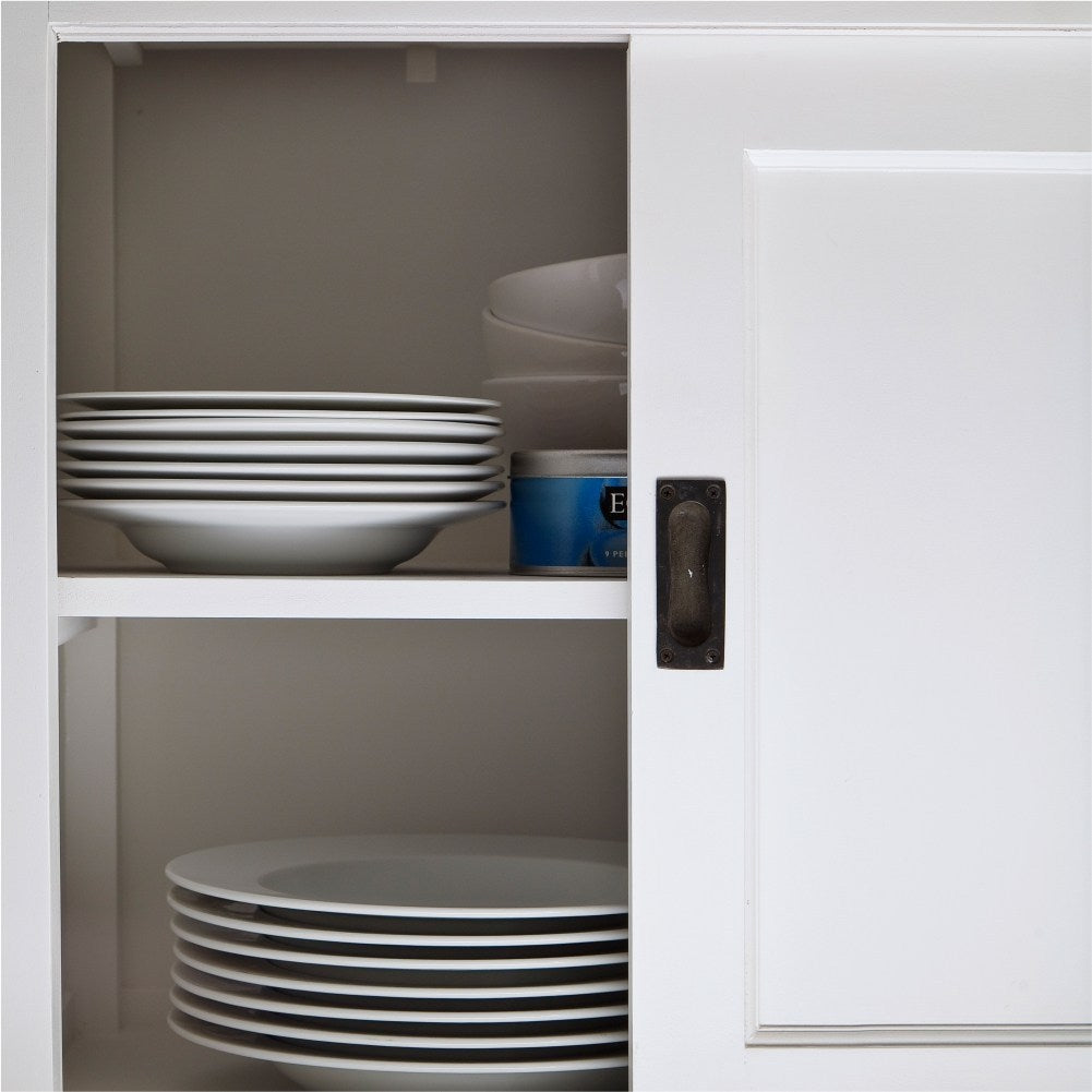 Halifax Contrast Farmhouse White & Black Buffet with Sliding Doors