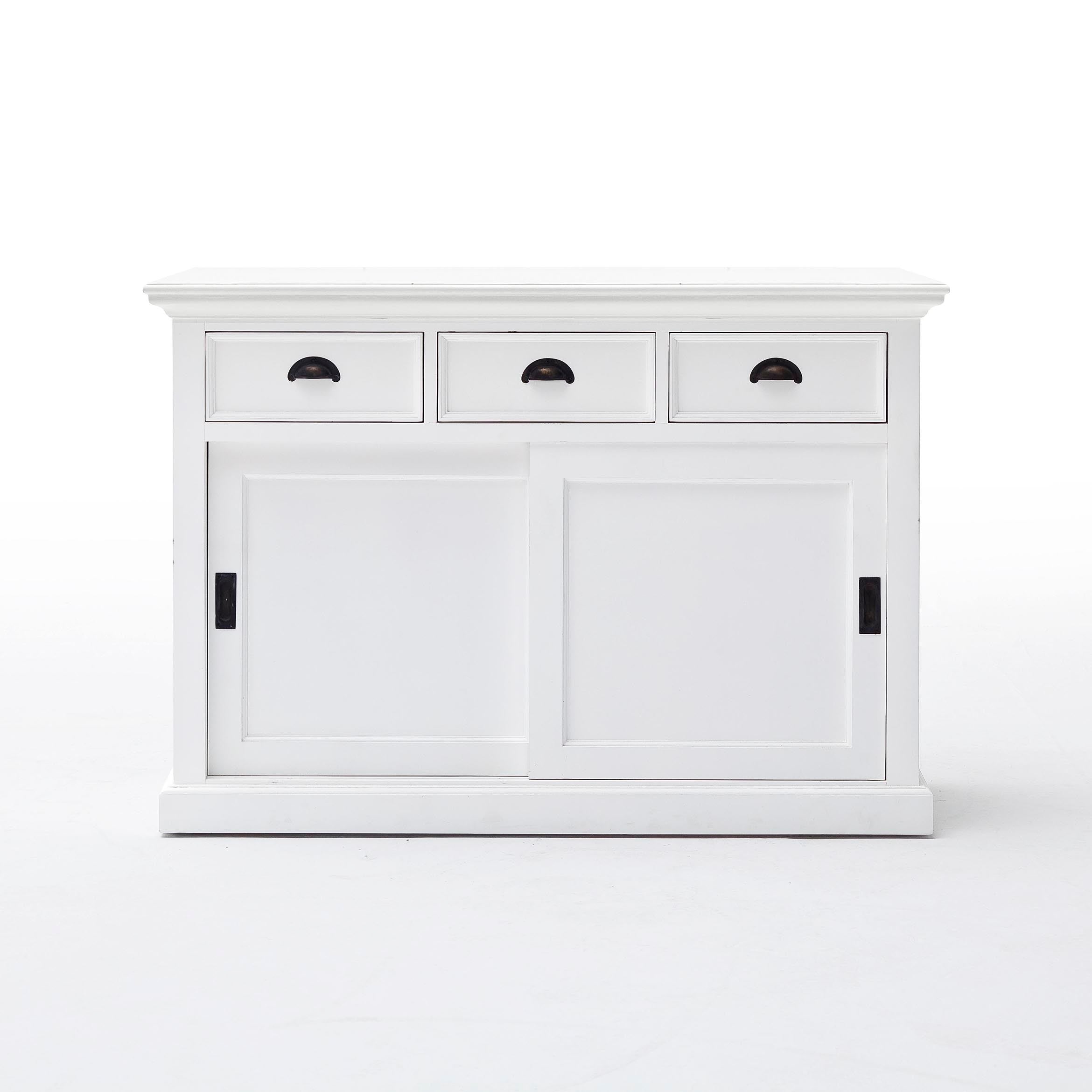 Halifax Coastal White Sideboard with Sliding Doors