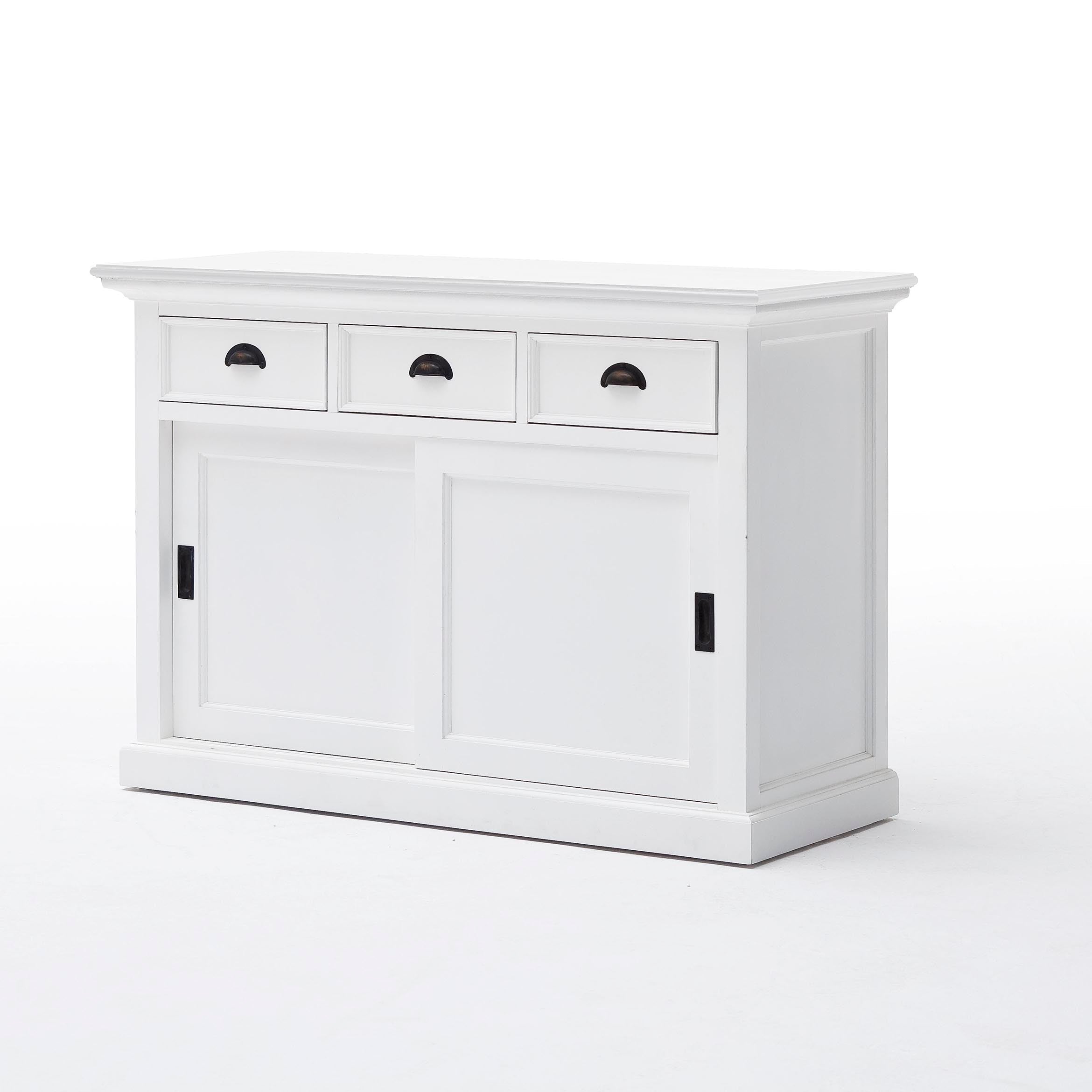 Halifax Coastal White Sideboard with Sliding Doors