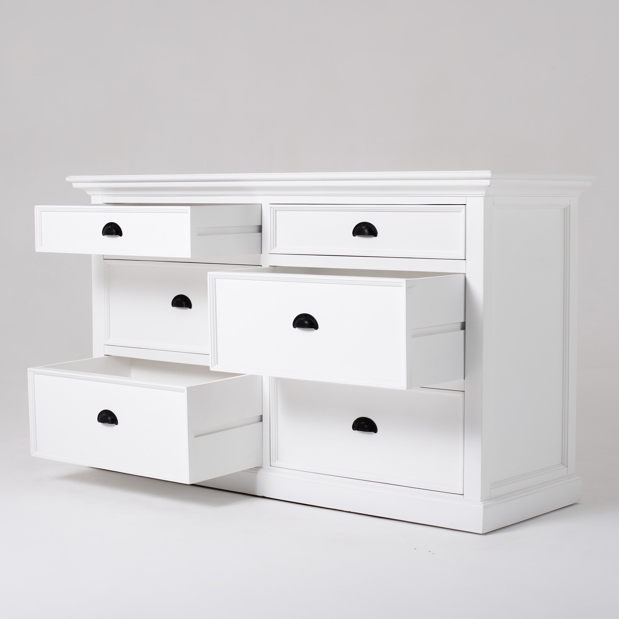 Halifax Coastal White Dresser with 6 Drawers