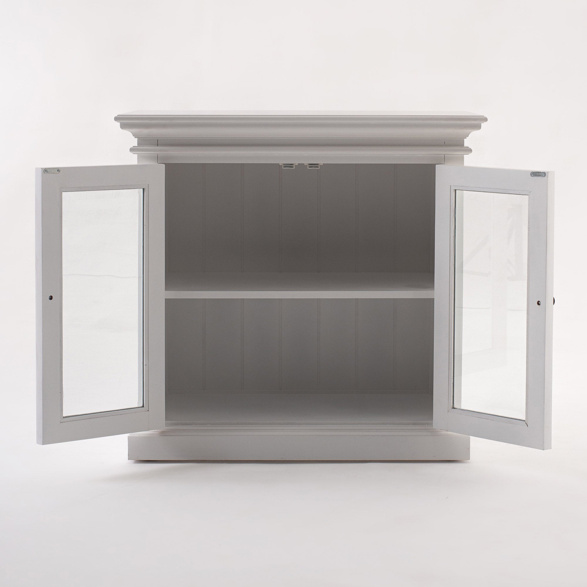 Halifax Coastal White Display Buffet with 2 Glass Doors