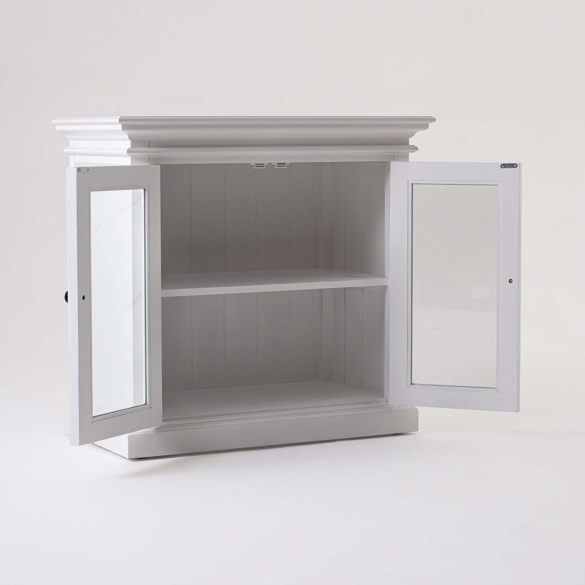 Halifax Coastal White Display Buffet with 2 Glass Doors