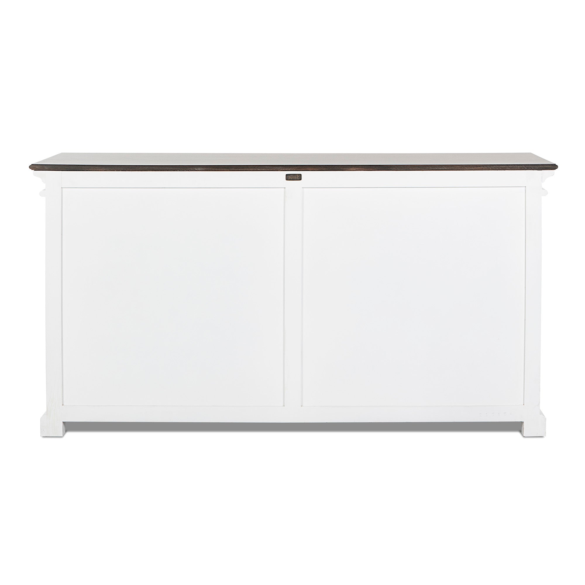 Halifax Accent Coastal White & Brown Display Buffet with 4 Glass Doors