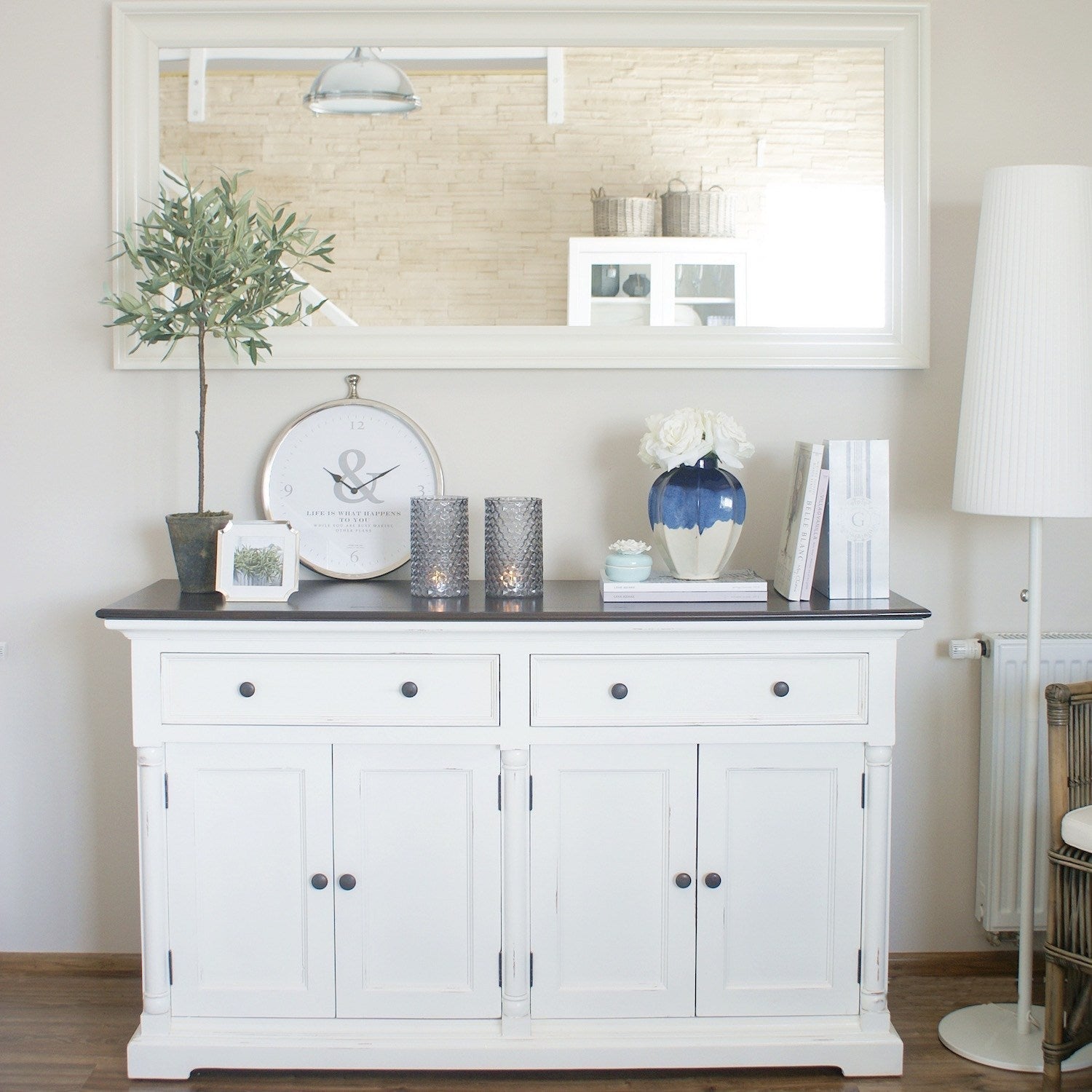 Provence Accent French Country White & Brown Classic Buffet