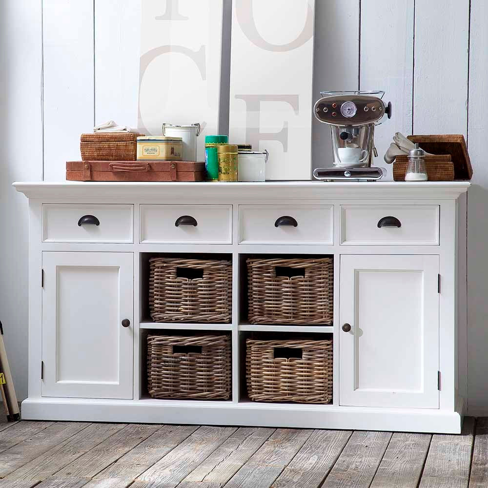 Halifax Coastal White Buffet with 4 Baskets