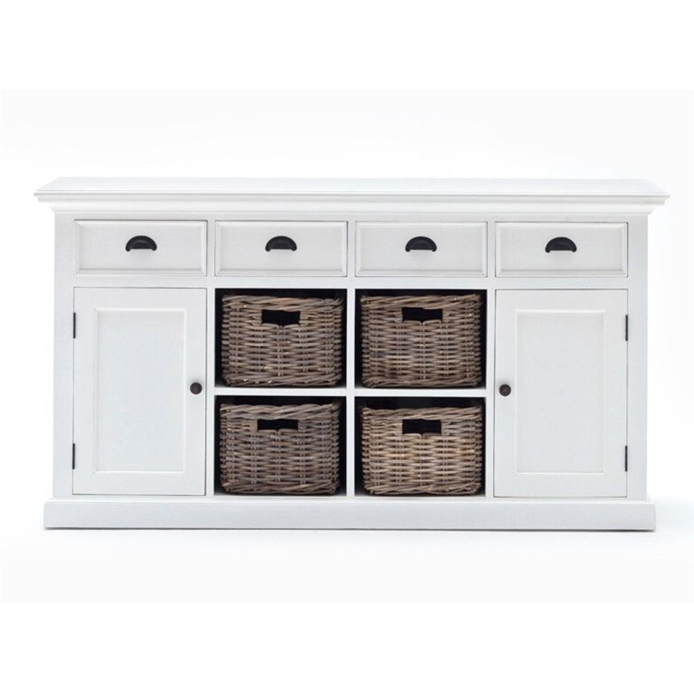 Halifax Coastal White Buffet with 4 Baskets