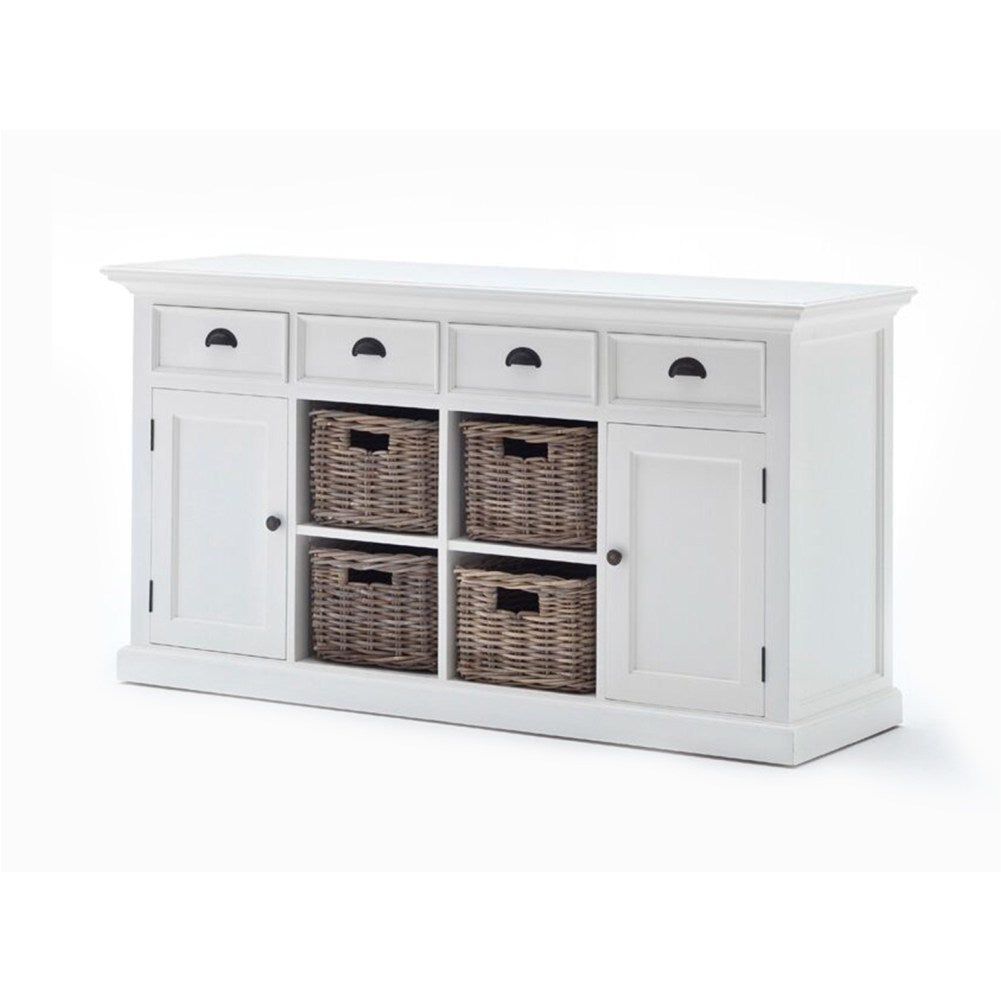 Halifax Coastal White Buffet with 4 Baskets